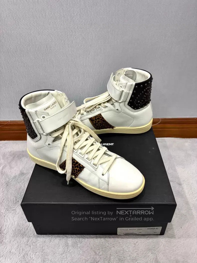 Saint Laurent Paris Saint Laurent Paris Leopard Print Orange Suede Board Shoes Size US 9 / EU 42 - 2 Thumbnail