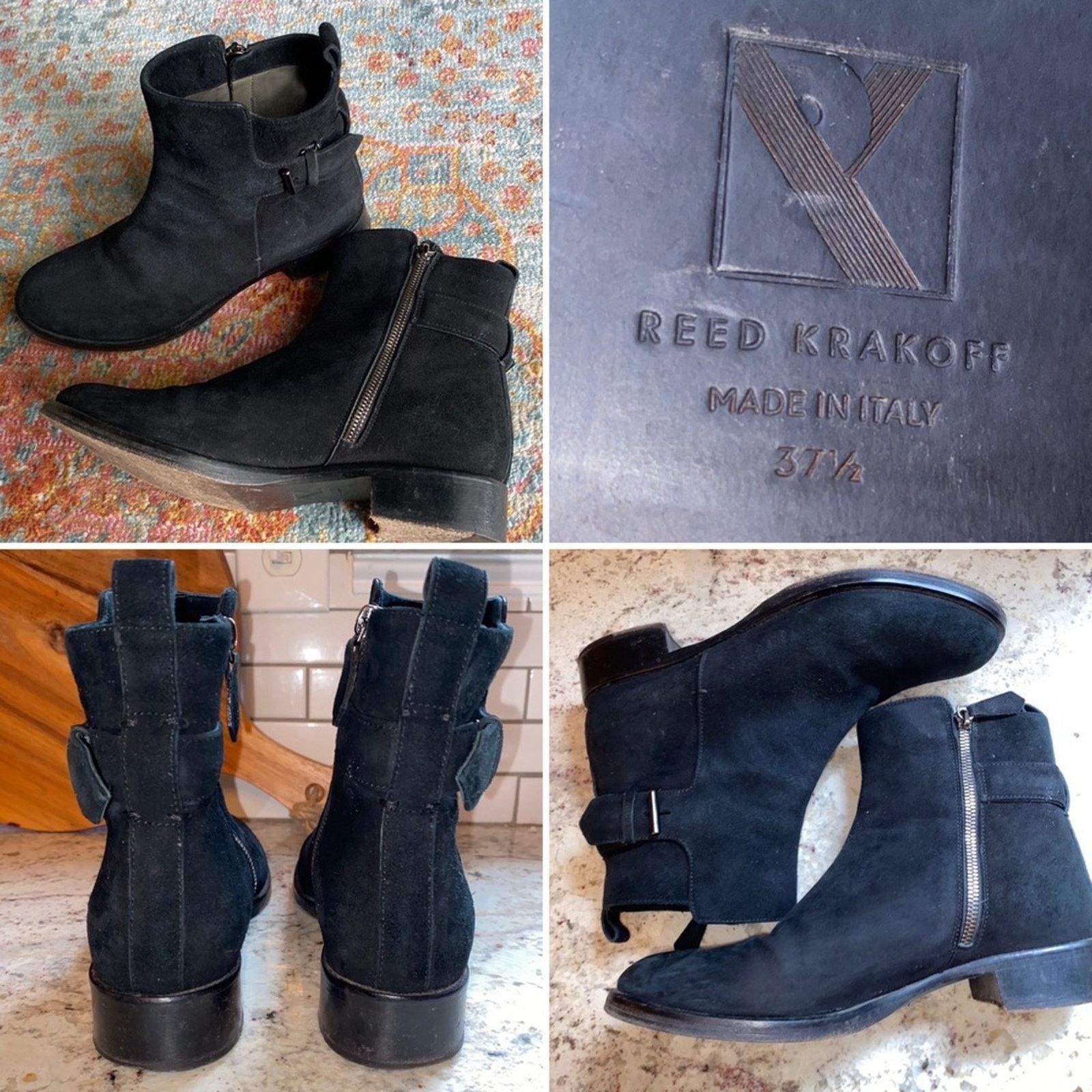 Other REED KRAKOFF $1k Blk Suede Italian Chelsea Boots 37.5 US 7.5 Size US 7.5 / IT 37.5 - 1 Thumbnail