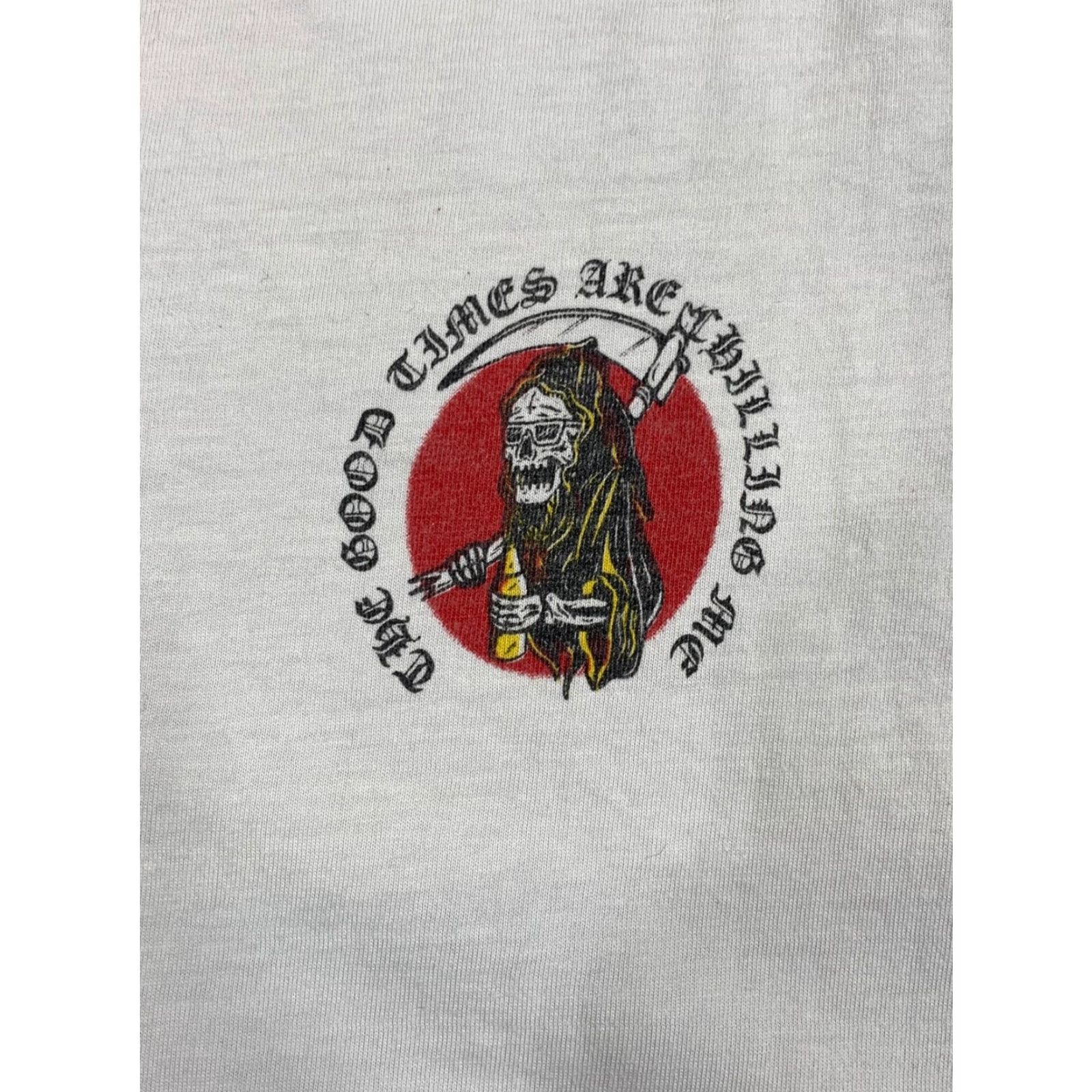 Cotton On T-Bar x Cotton On The good Times Are Chilling Me 3/4 Sleeve Shirt M White Crew Neck California Mens Shirt Size US M / EU 48-50 / 2 - 2 Thumbnail
