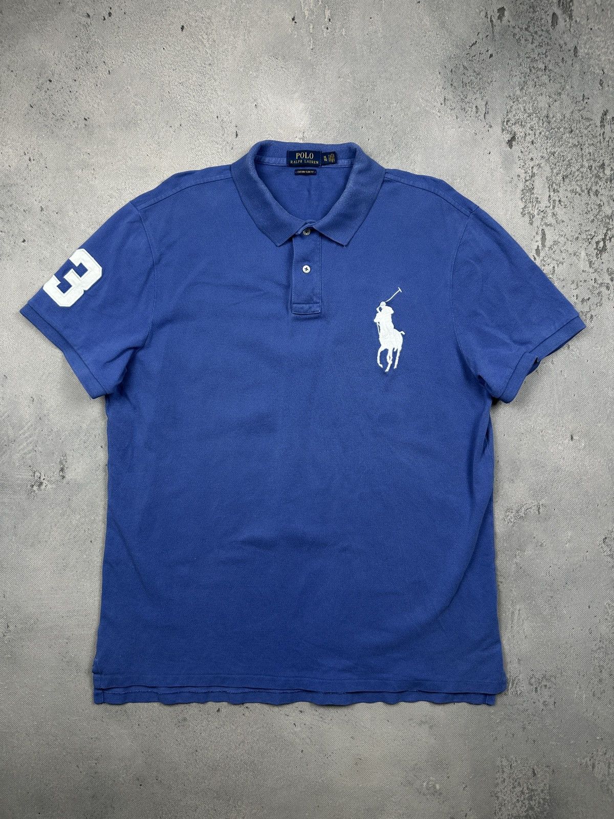 Polo Ralph Lauren Polo Ralph Lauren Royal Blue Big Pony Custom Slim Fit Polo Size US XL / EU 56 / 4 - 1 Thumbnail