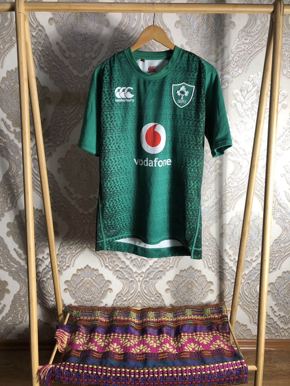 CANTERBURY IRELAND IRFU RUGBY JERSEY Y2K RETRO RARE DRILL