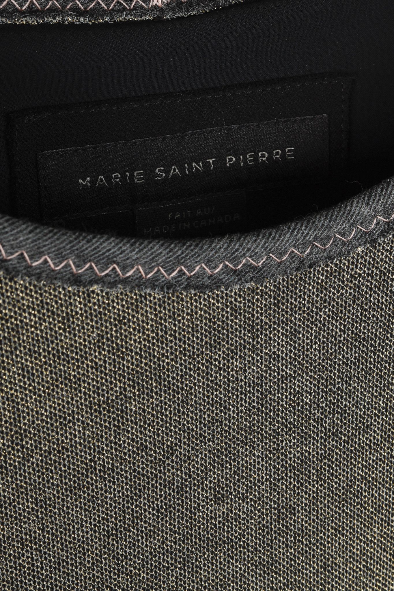 Marie Saint Pierre Marie Saint Pierre Metallic Grey Neoprene Long Sleeve Dress Size S / US 4 / IT 40 - 4 Thumbnail