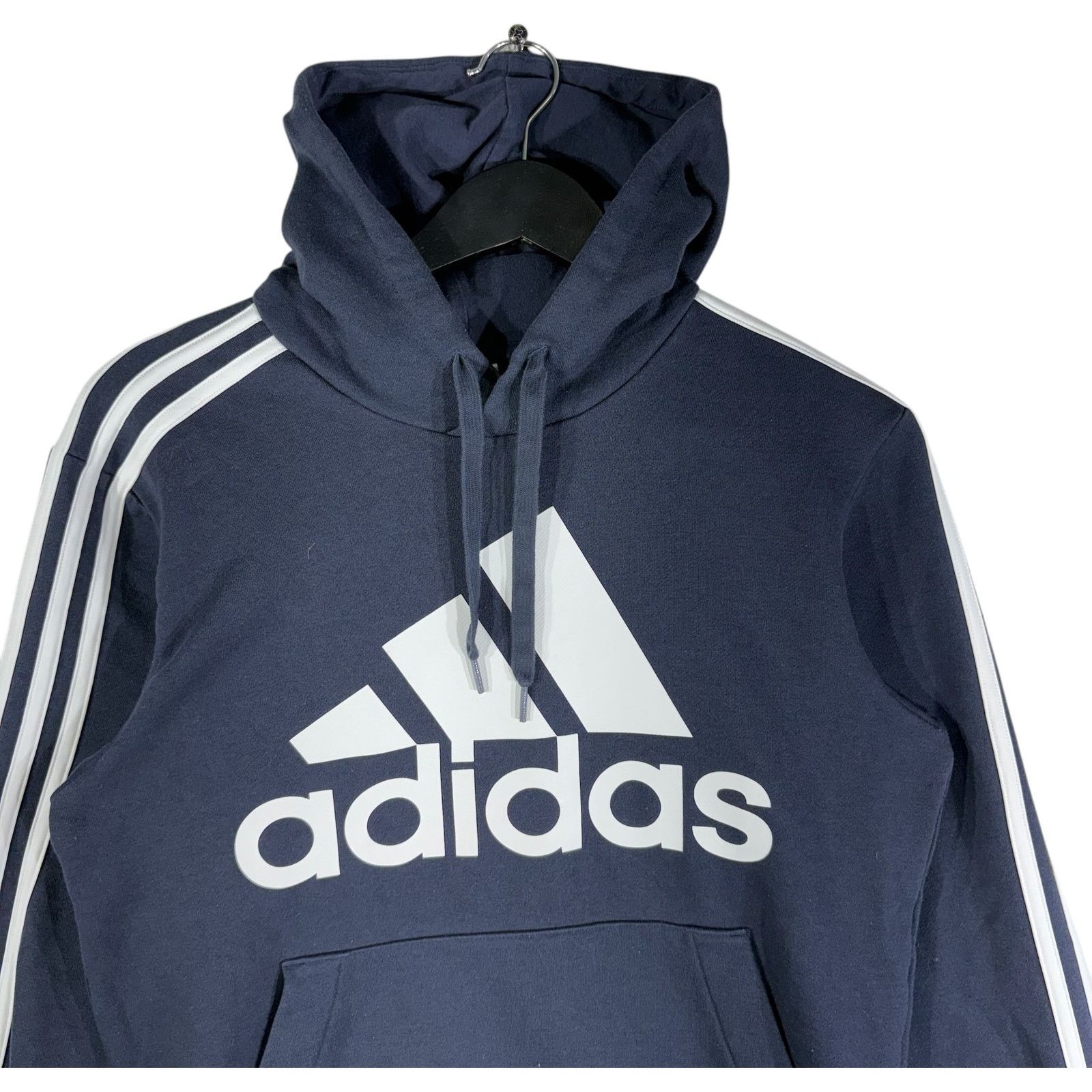 Adidas Adidas Big Logo Striped Sleeves Pullover Hoodie Size US S / EU 44-46 / 1 - 2 Thumbnail