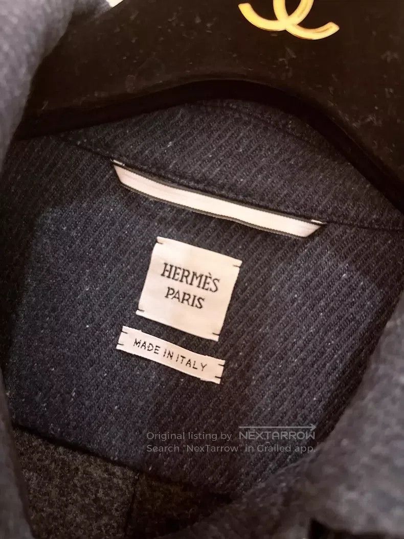Other Hermes Dark Blue Denim Style Woolen Jacket Size XS / US 0-2 / IT 36-38 - 8 Thumbnail