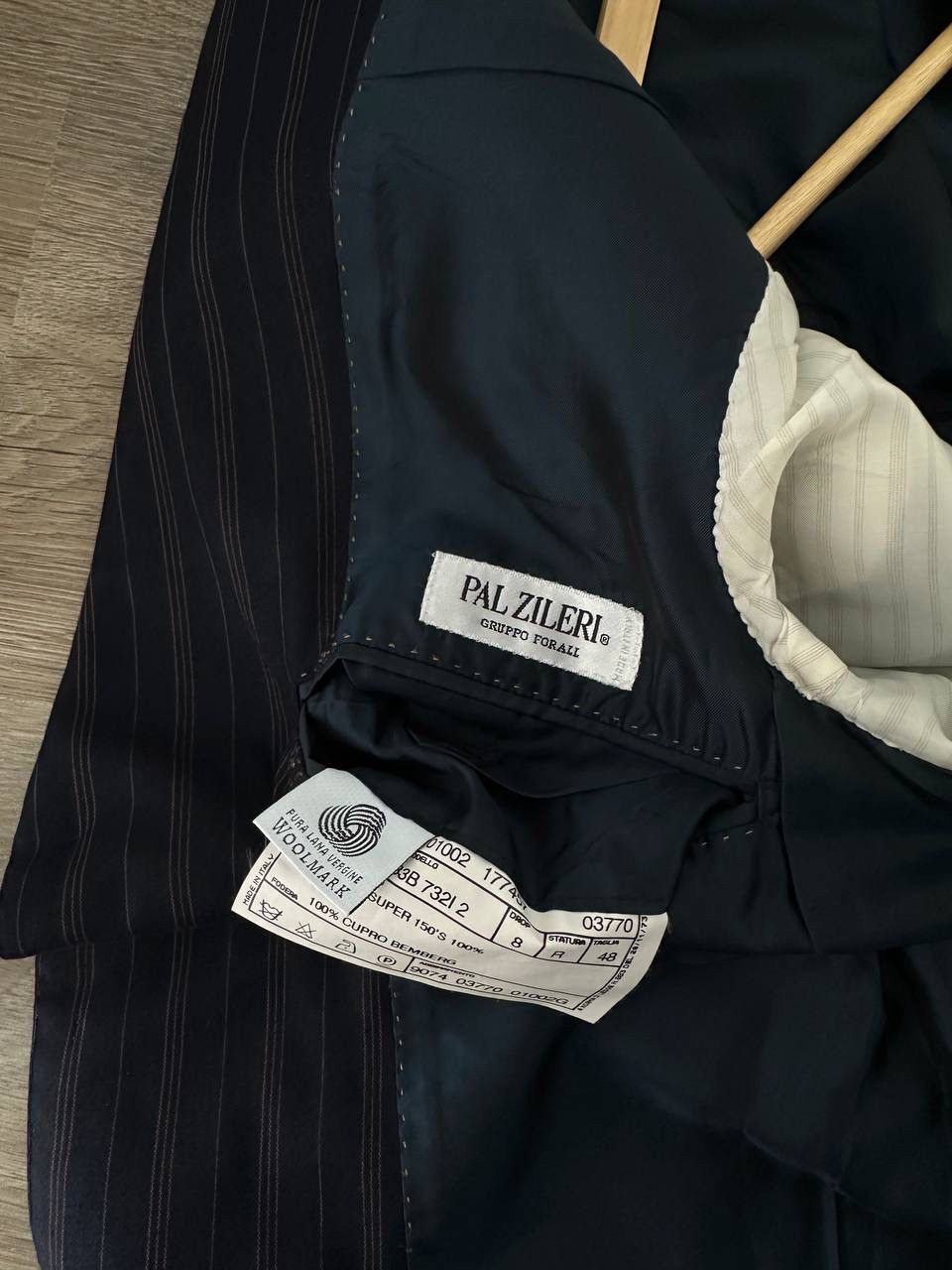 Pal Zileri × Vintage Vintage Pal Zileri Striped Virgin Wool Super Suit Size 48S - 17 Thumbnail