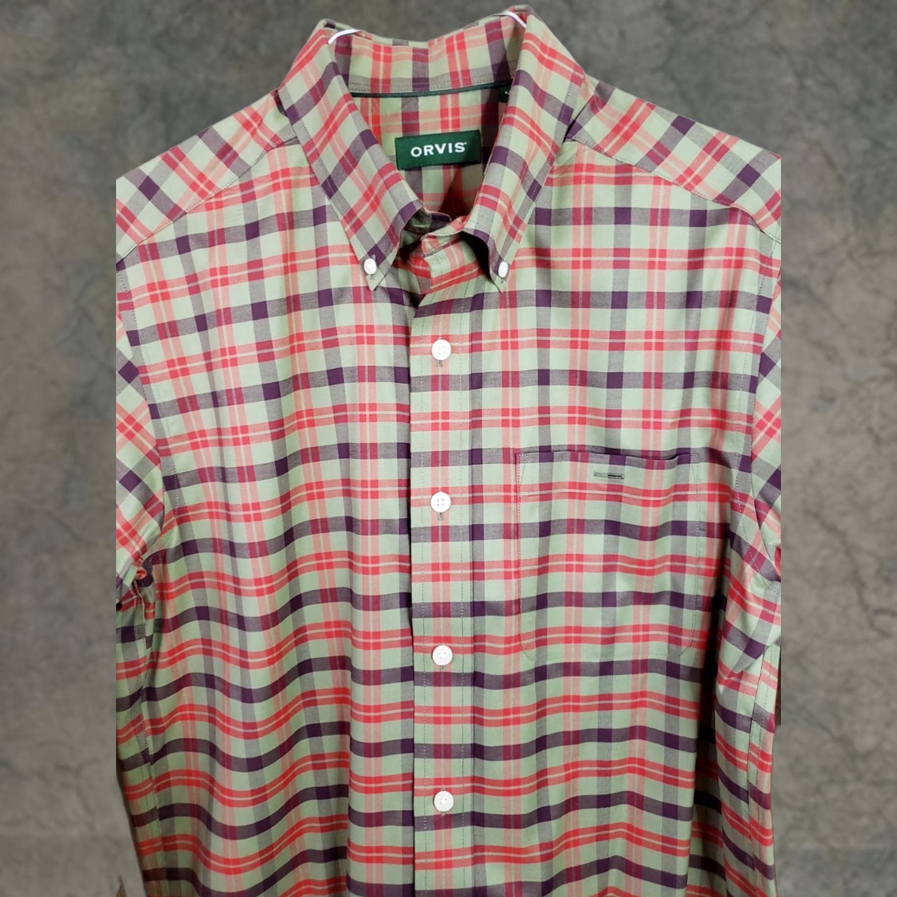 Orvis Orvis Button-Down Shirt Mens M Red Green Plaid Long Sleeve Casual, Travel, Workwear, Button Front, Regular Fit Size US M / EU 48-50 / 2 - 1 Thumbnail