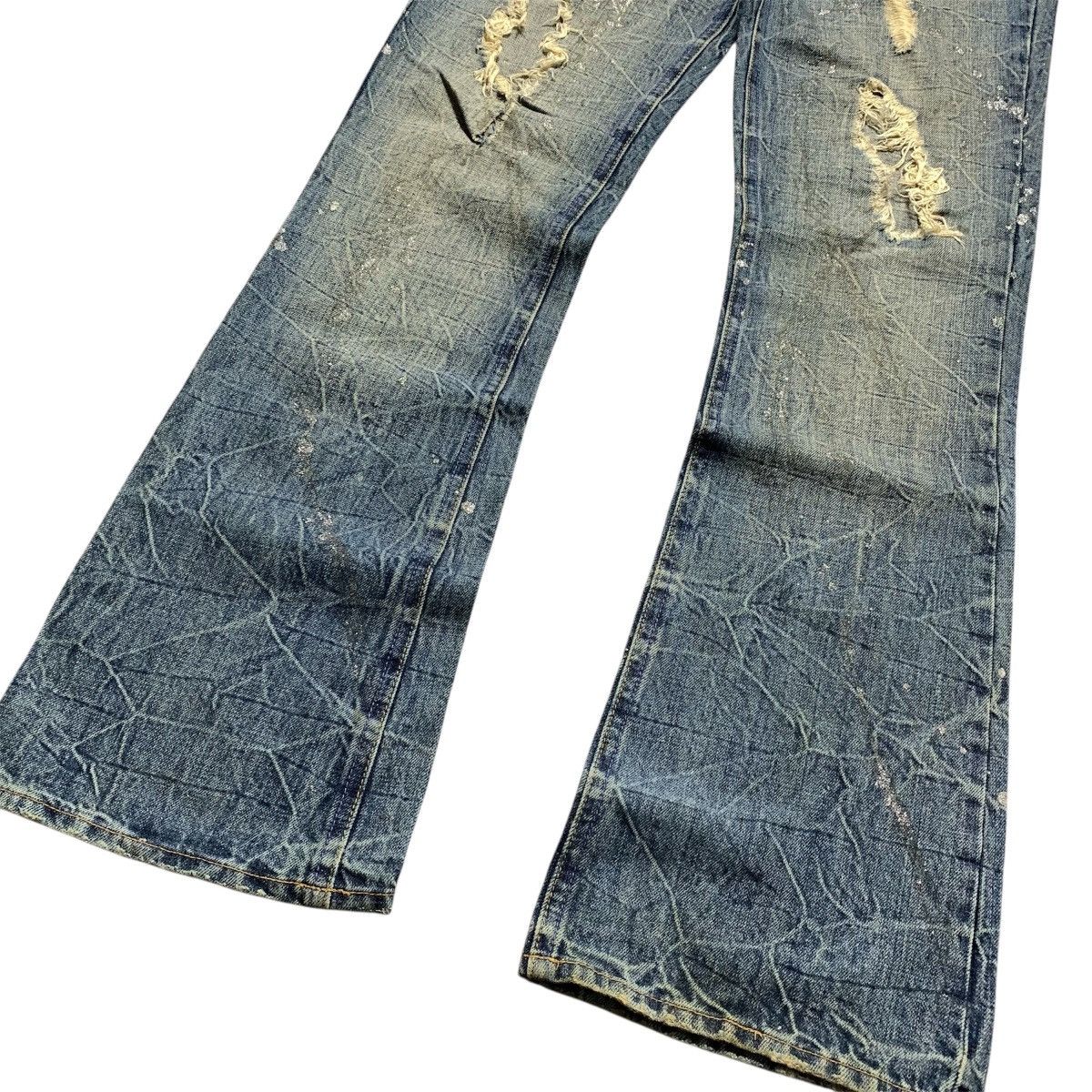 Japanese Brand 2000s Midas Flare Distressed Y2k Punk Vkeii Lgb Style Size US 31 - 2 Thumbnail