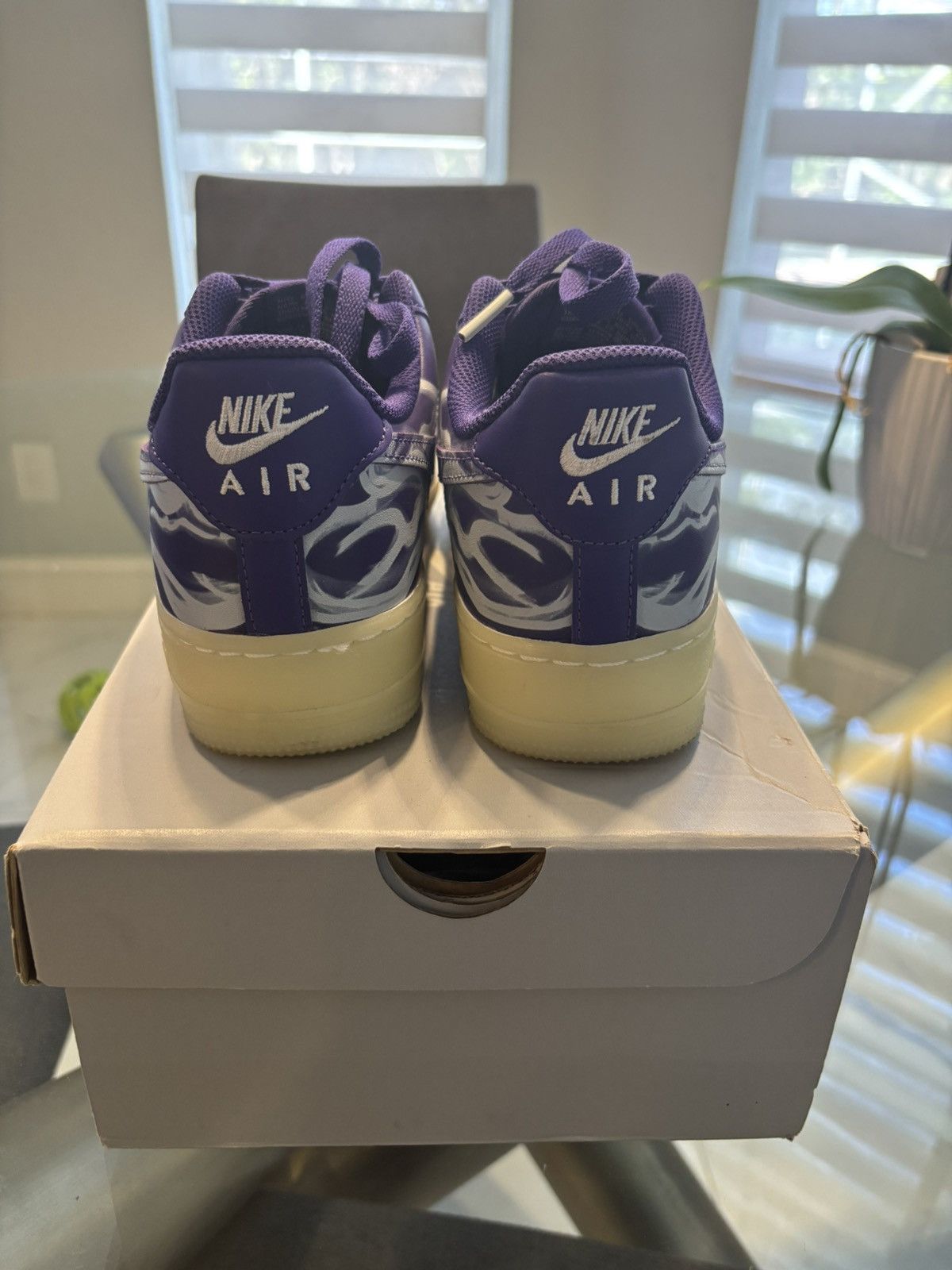 Nike Nike Air Force 1 Low '07 QS Purple Skeleton Halloween (2021) Size US 6.5 / EU 39-40 - 3 Thumbnail