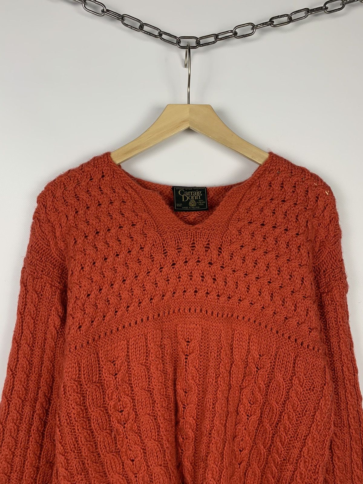 Carraig Donn Irish Carraig Donn Cable Knit Merino Wool Sweater Fisherma Size L / US 10 / IT 46 - 9 Thumbnail