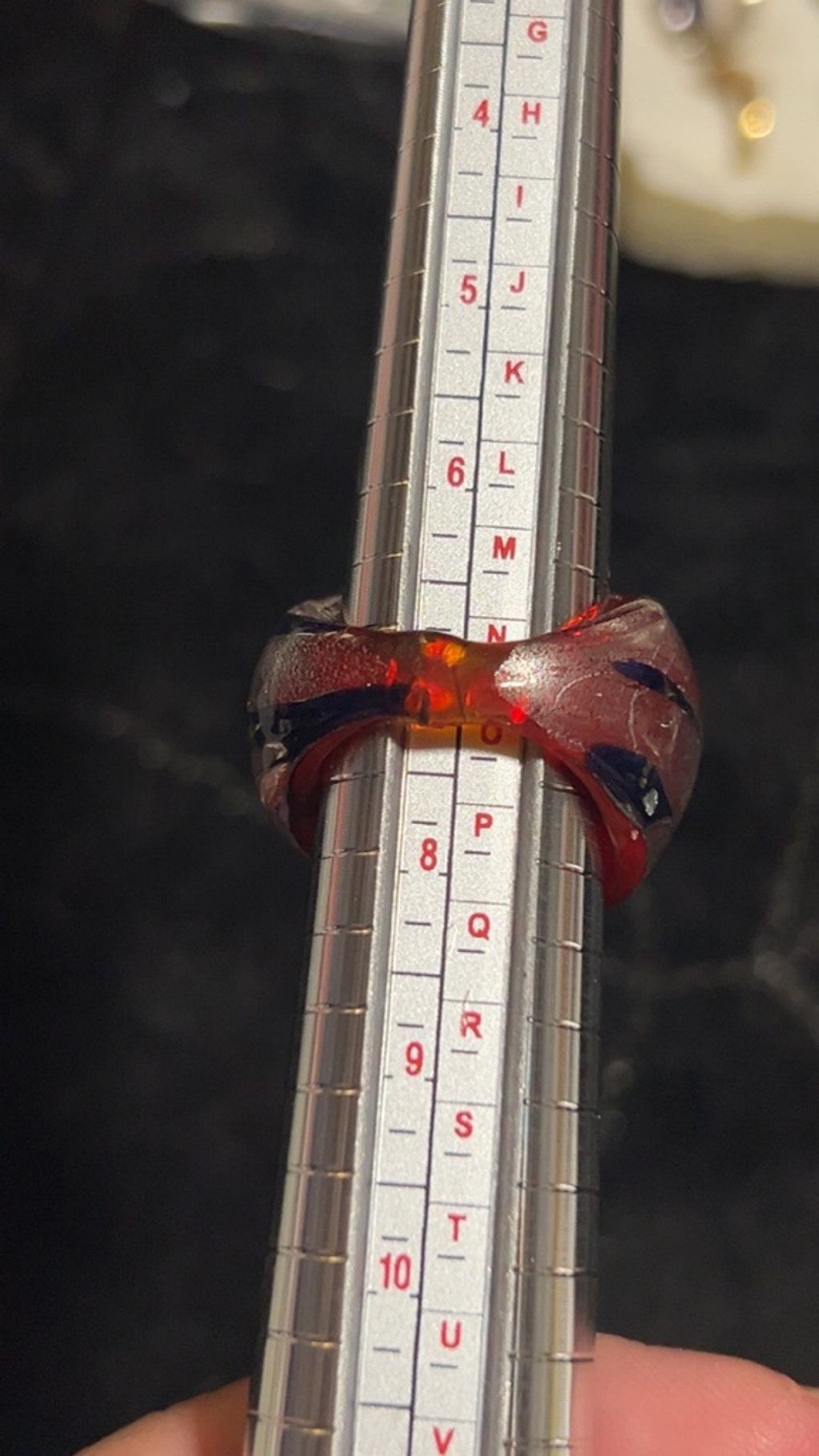 The Unbranded Brand Women's Red and Blue Glass Ring, One Size Size ONE SIZE - 3 Thumbnail