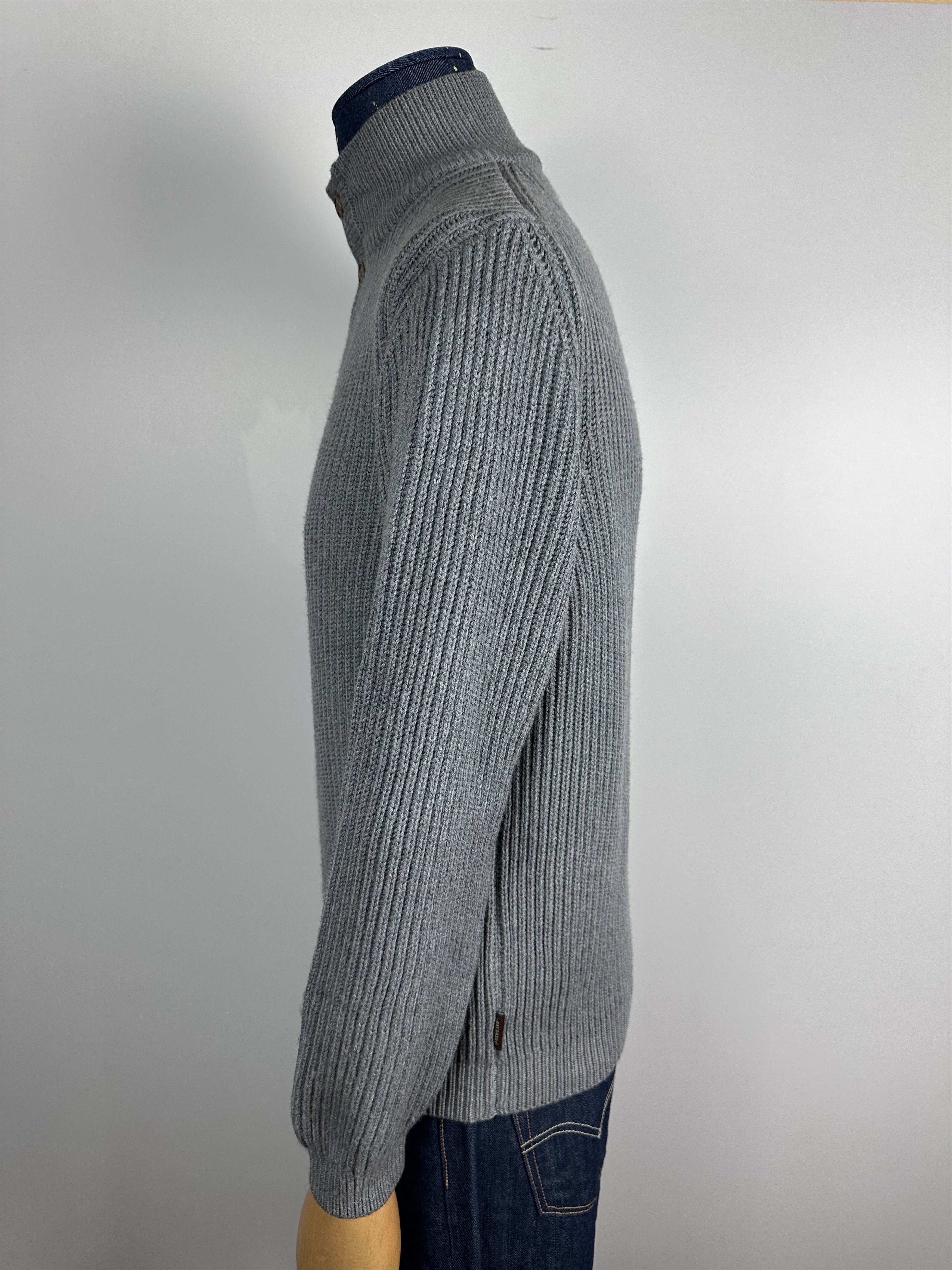 Grailed × Moncler × Vintage Moncler Vintage Wool Knit Sweater Gray High Neck 1\4 Zip M Size US M / EU 48-50 / 2 - 6 Thumbnail