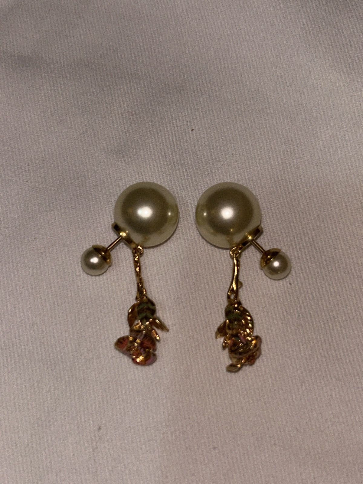 Dior DIOR TRIBALES EARRINGS Gold-Finish Metal White Resin Pearl Size ONE SIZE - 5 Thumbnail