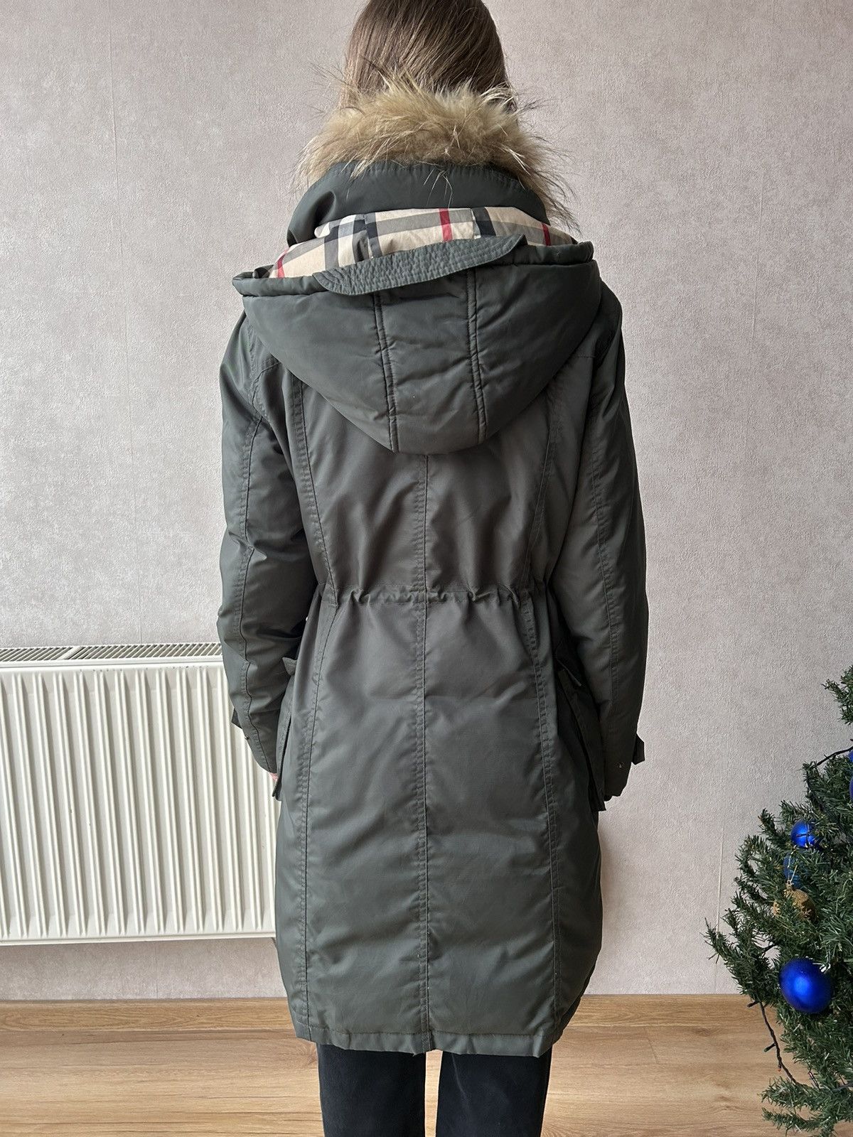 Burberry Burberry Brit Fur Ski Down Nova Check Parka Jacket Size L / US 10 / IT 46 - 4 Thumbnail