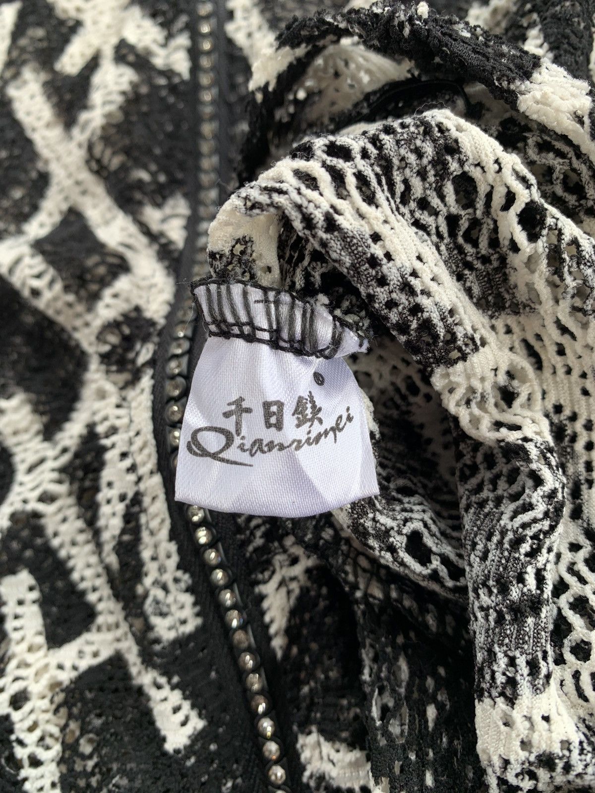 Japanese Brand Qianrisnei Crazy Open Grunge Zip Hoodie Stylish Size M / US 6-8 / IT 42-44 - 12 Thumbnail