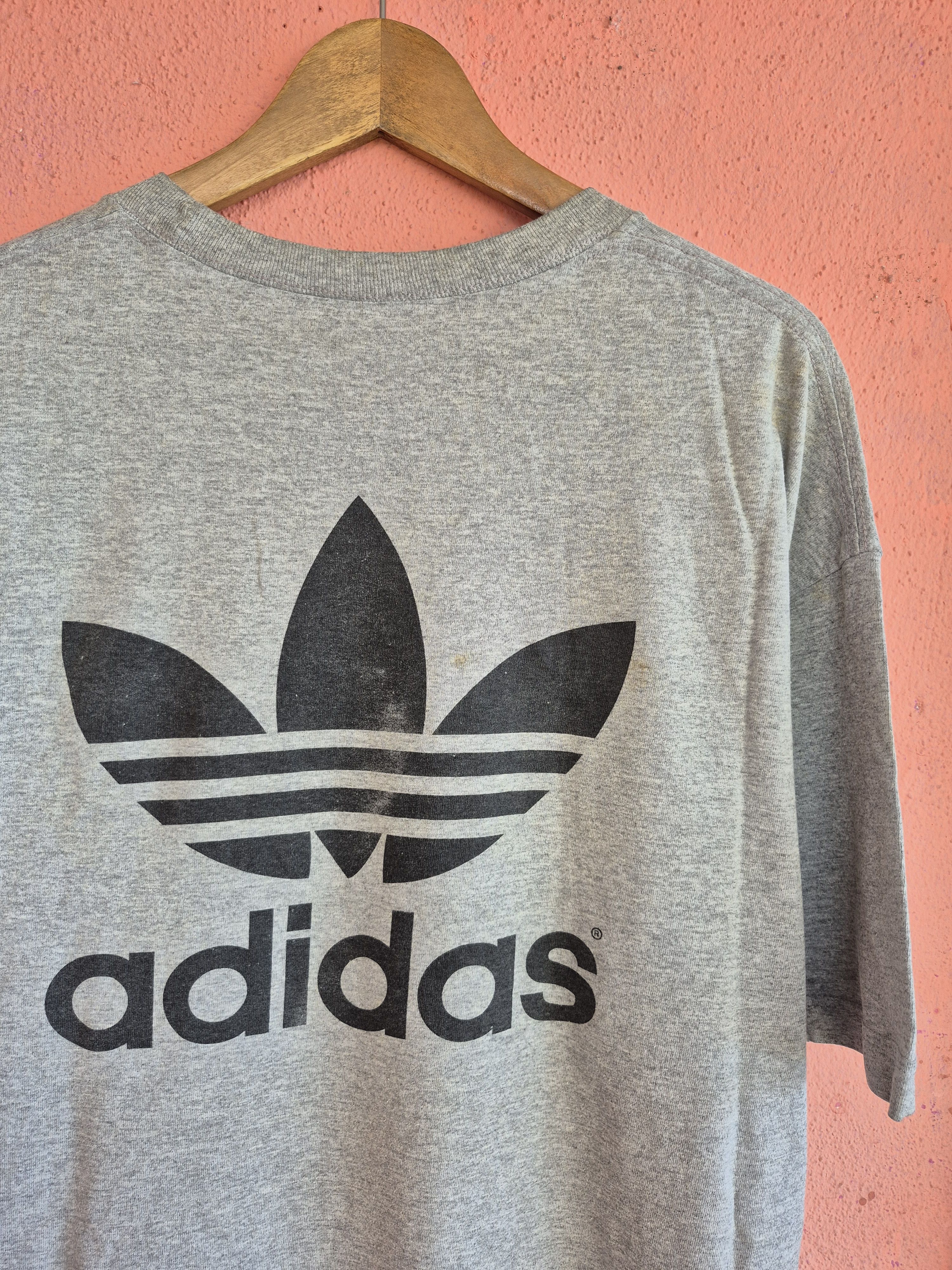 Vintage 🔥 Vintage Adidas Big Logo Backhit Tee Size US XL / EU 56 / 4 - 4 Thumbnail