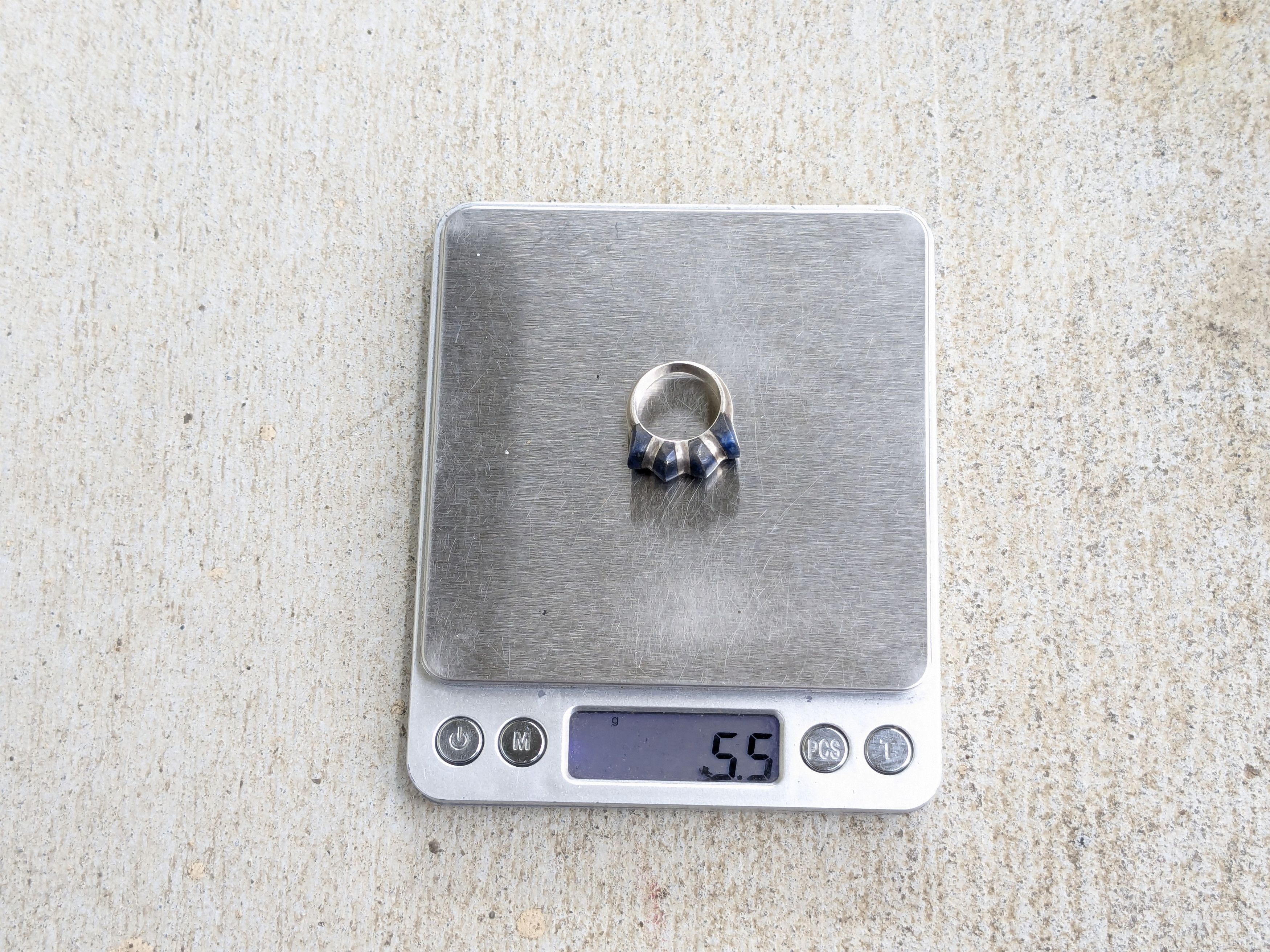 Jewelry Sterling Silver Ring 6.25 Lapis Lazuli Modern Avant Garde Size ONE SIZE - 13 Thumbnail