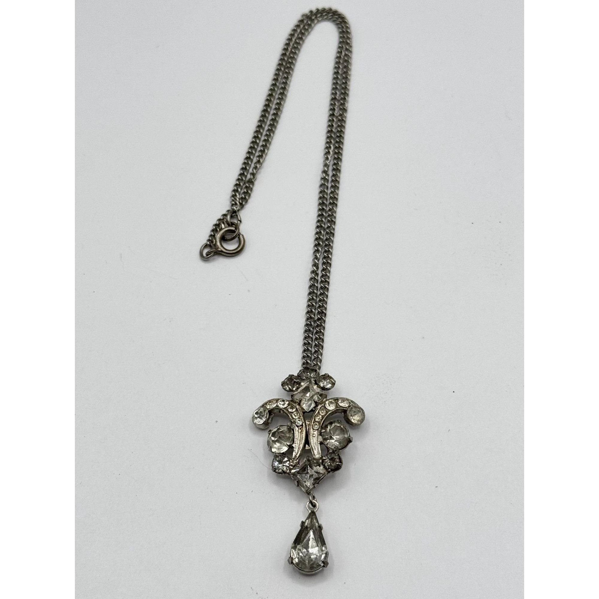Vintage Estate Karu Rhinestone Vintage Pendant Necklace Size ONE SIZE - 1 Thumbnail
