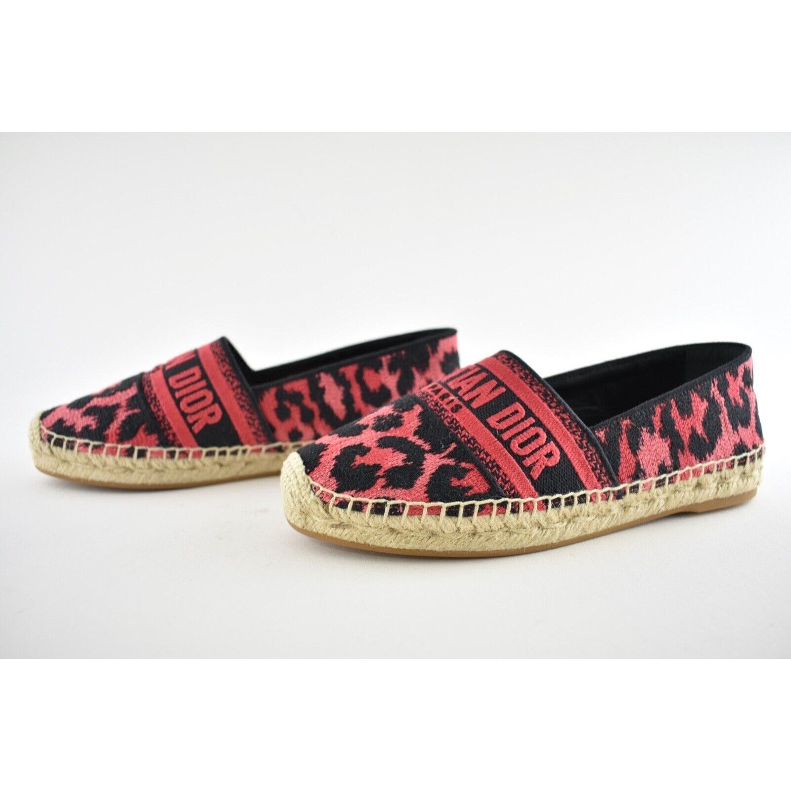 Dior Dior Granville Black Pink Leopard Pop D Logo Embroidered Size US 6.5 / IT 36.5 - 8 Thumbnail