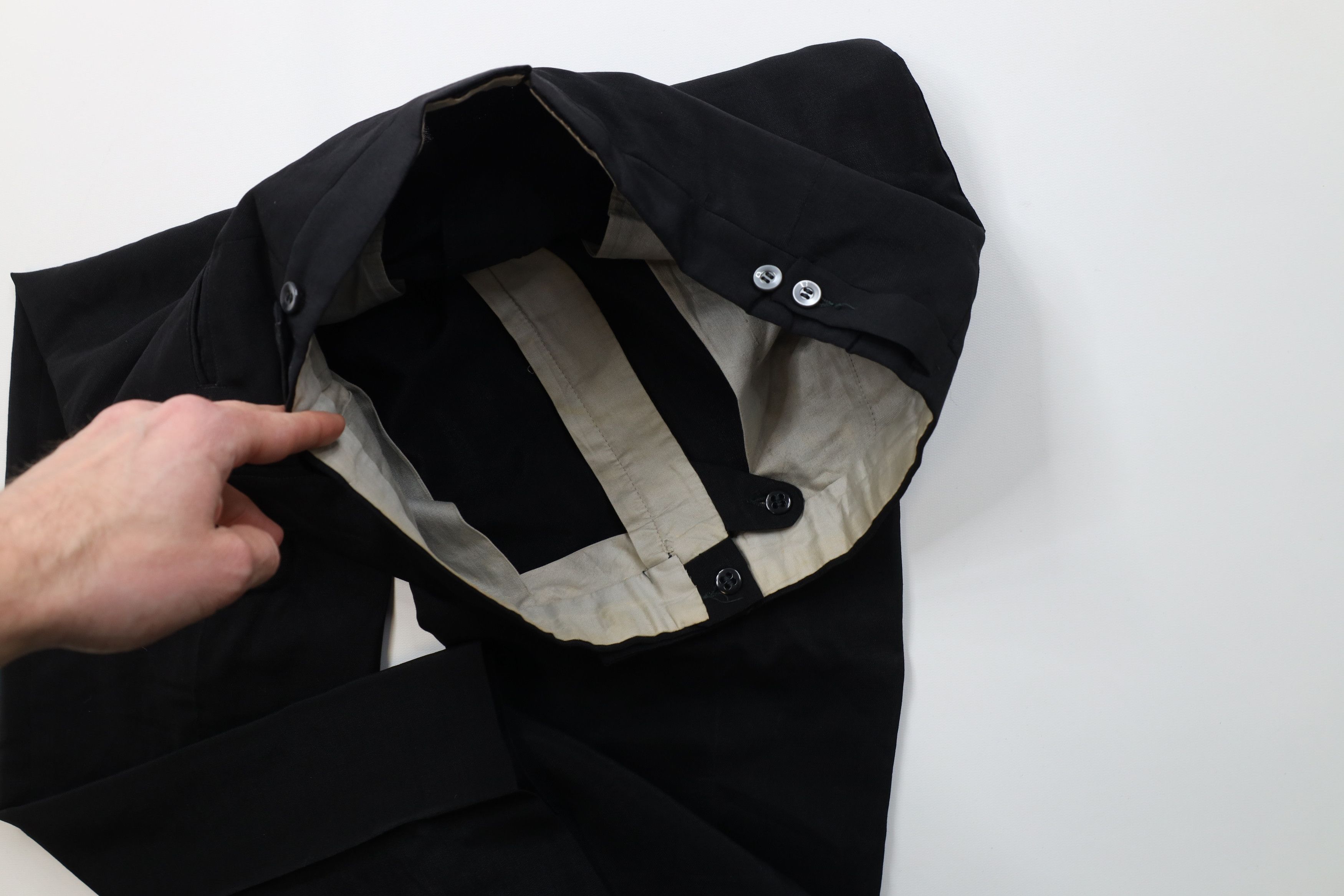 Vintage Vintage 50s Rockabilly Gabardine Knit Chino Pants Black USA Size US 34 / EU 50 - 9 Thumbnail