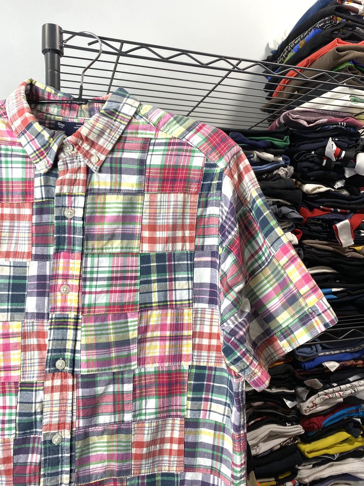 Gap 1990’s Vintage Gap Patchwork Shirt Ralph Lauren Style Size US M / EU 48-50 / 2 - 4 Thumbnail