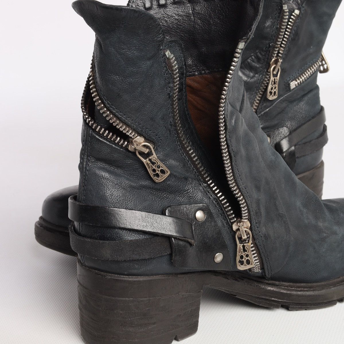 A.S.98 A.S.98 Airstep As98 Avantgarde Leather Zip Boots Shoes Grey Size US 7 / IT 37 - 15 Thumbnail