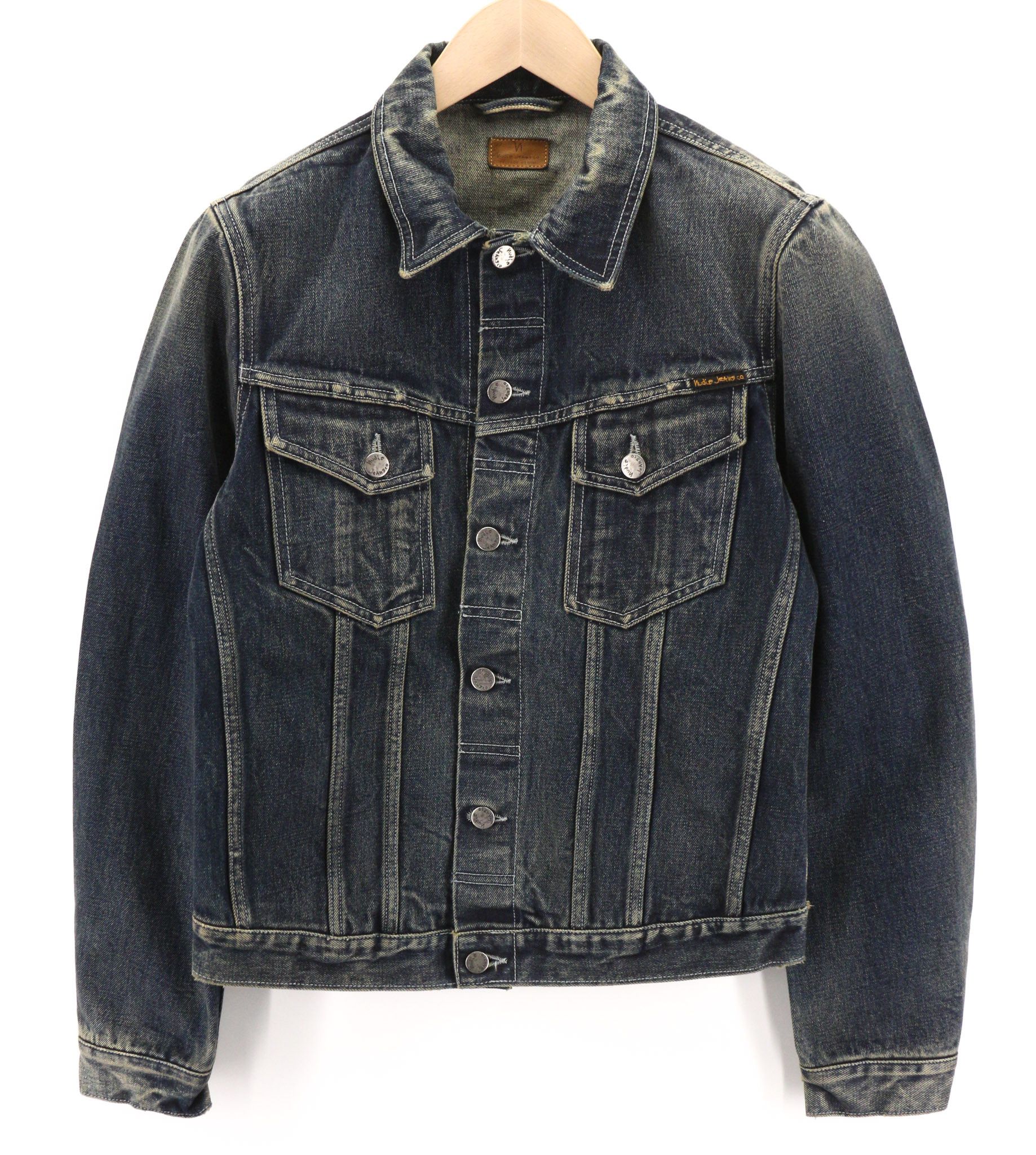Nudie Jeans M Selvedge Washed Cotton Denim Blue Jacket 80785 Size US M / EU 48-50 / 2 - 1 Thumbnail