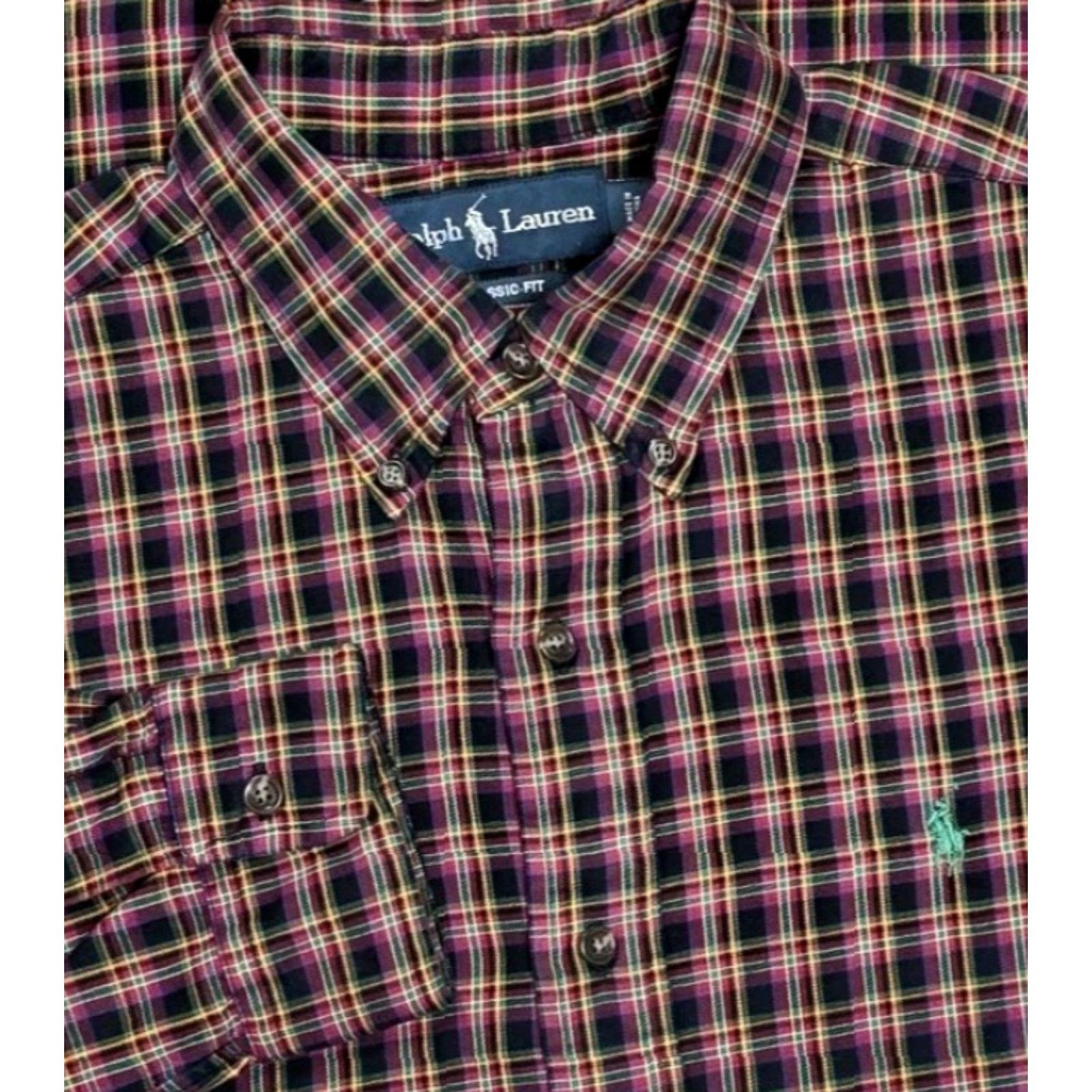 Polo Ralph Lauren Ralph Lauren Polo Button-Up Pink Multicolor Plaid Long Sleeve M Shirt Green Pony Size US M / EU 48-50 / 2 - 2 Thumbnail