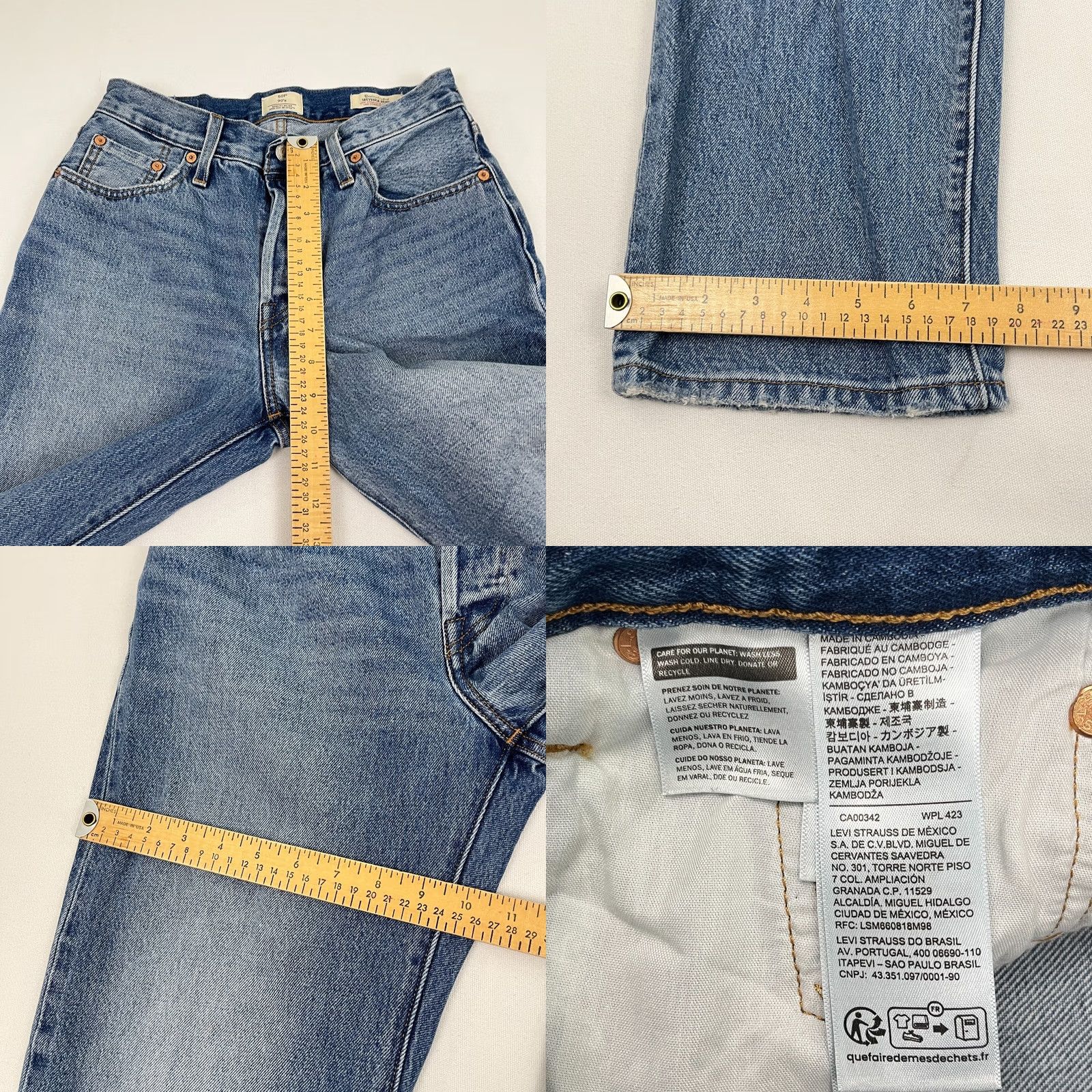 Levi's Levi's 501 Womens Jeans Slim Straight 90s Blue Denim 28 x 29 Button Fly Vintage No N/A Size 28" / US 6 / IT 42 - 8 Thumbnail