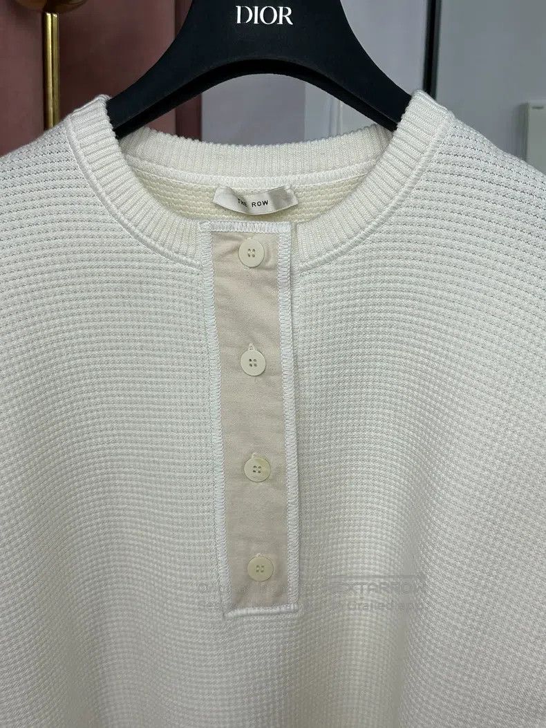The Row The Row Henley Grid Long-Sleeve Knit Top Size XS / US 0-2 / IT 36-38 - 2 Thumbnail