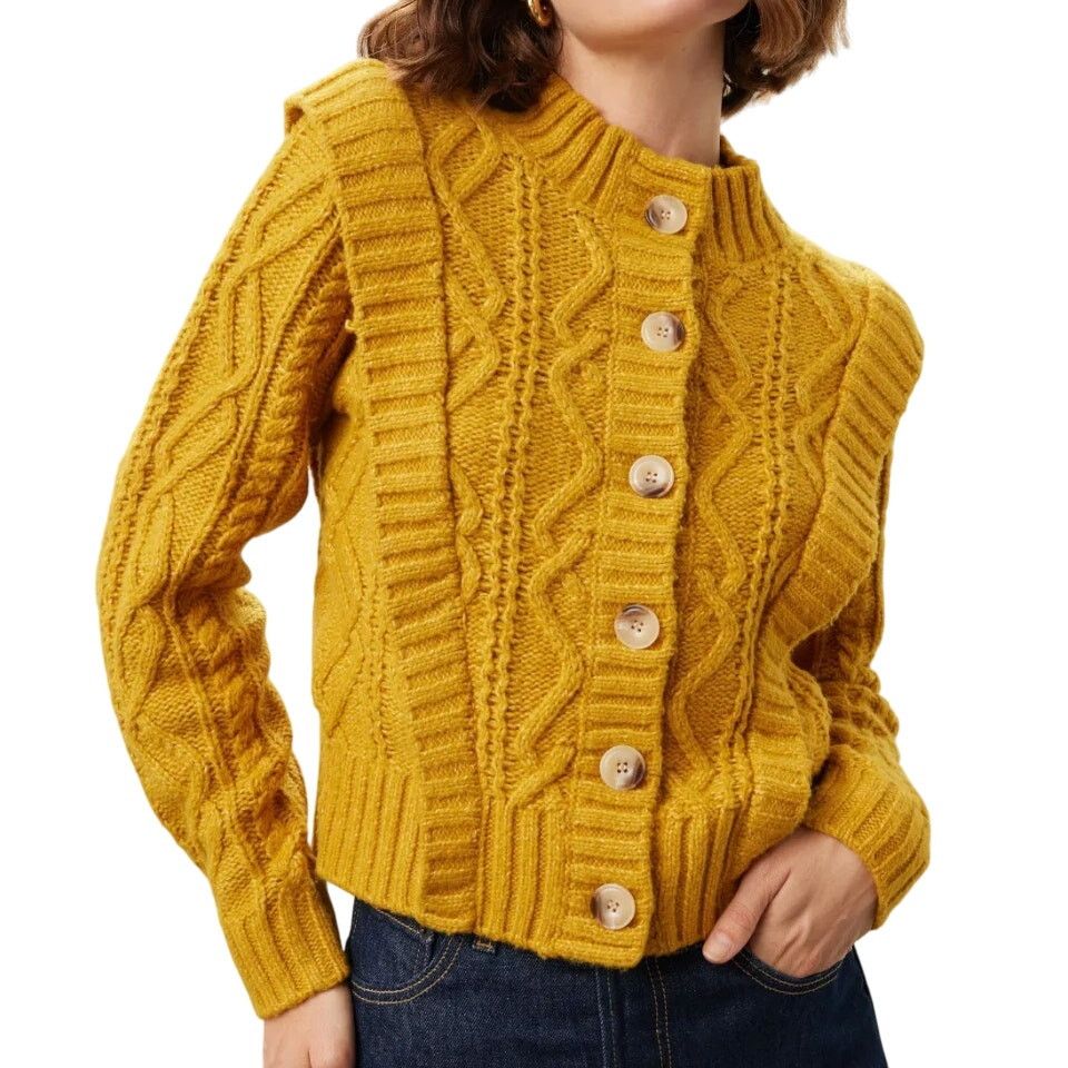 Central Park West Central Park West Savannah Cardigan in Yellow, Size S Size S / US 4 / IT 40 - 2 Thumbnail