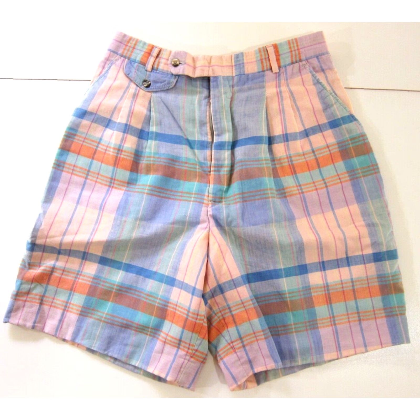 Vintage VINTAGE Divot's Plaid Pink Blue Cotton High Waist Golf Short Men S Size US 28 / EU 44 - 8 Thumbnail