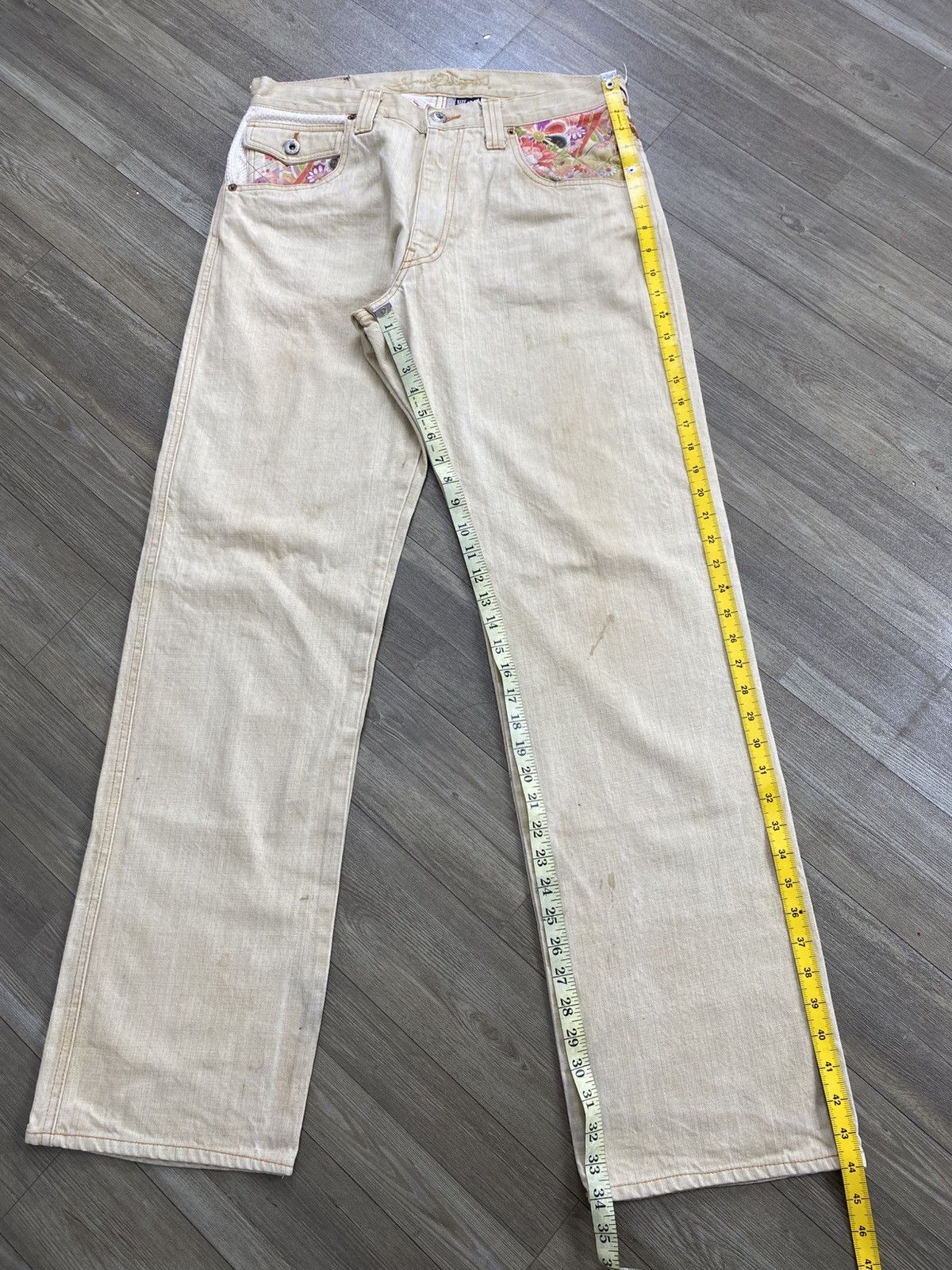 Japanese Brand Juvenile Delinquent Sakura Sukajan Karakuri Style Jeans Size US 32 / EU 48 - 18 Thumbnail