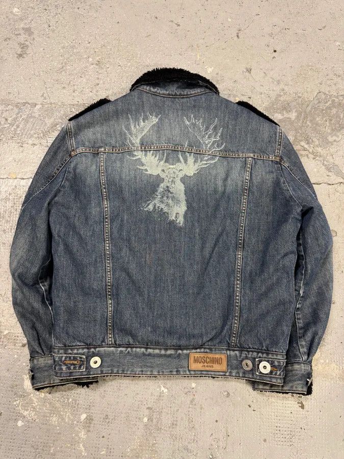 Moschino 2000s Moschino Majestic Deer Blue Denim Jacket Size US M / EU 48-50 / 2 - 1 Thumbnail