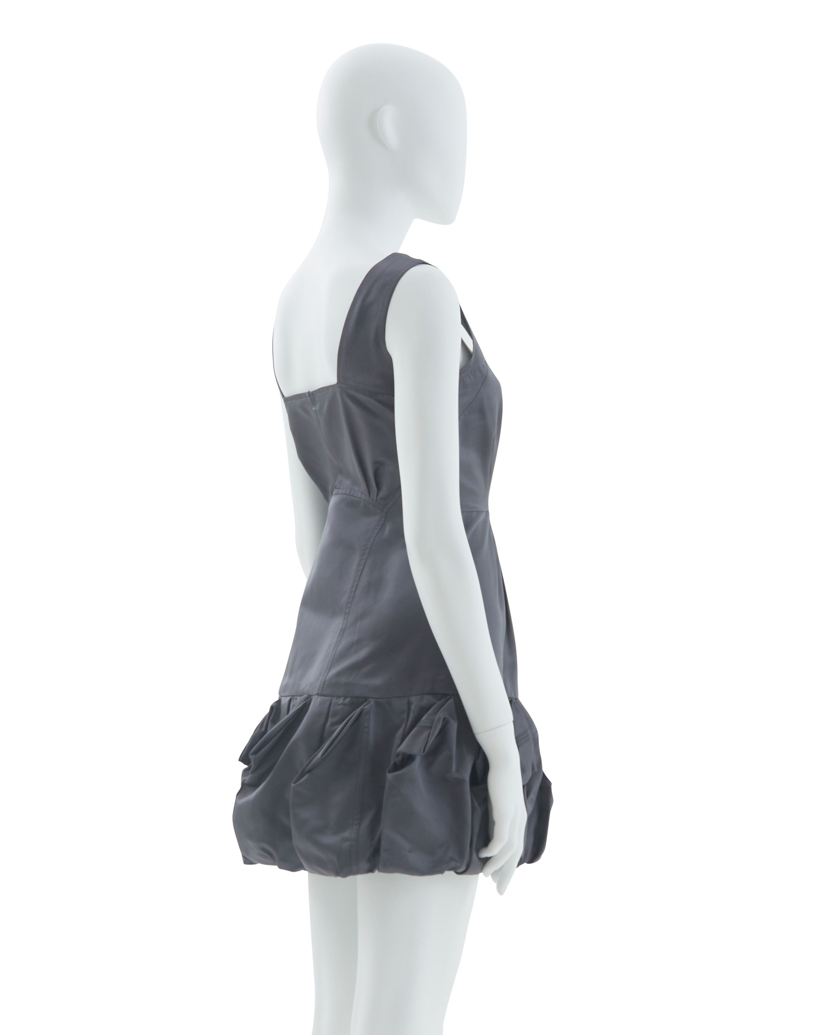 Prada Prada S/S 2007 Gray silky cocktail dress Size S / US 4 / IT 40 - 4 Thumbnail