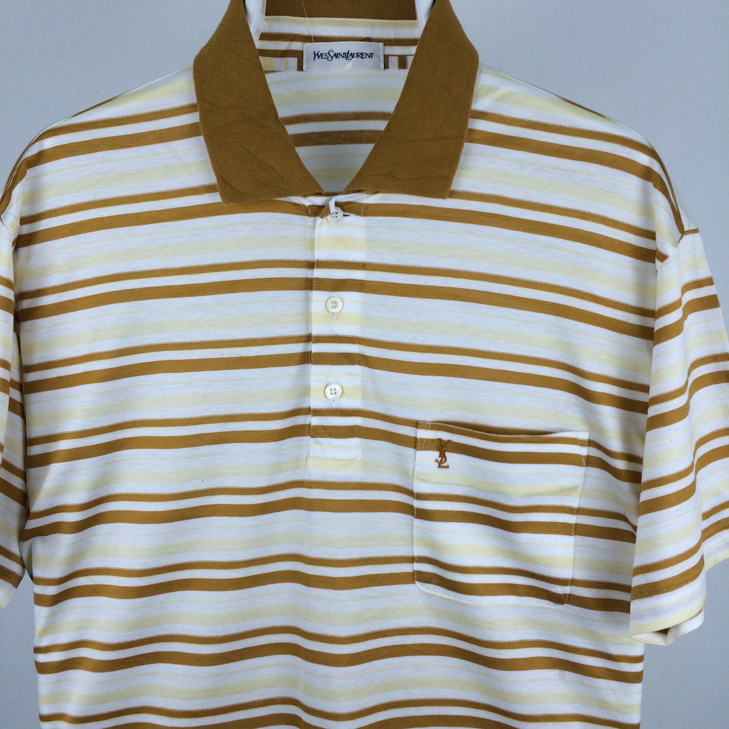 Vintage × Yves Saint Laurent G16 YVES SAINT LAURENT VINTAGE STRIPED POLO SHIRT Size US L / EU 52-54 / 3 - 2 Thumbnail