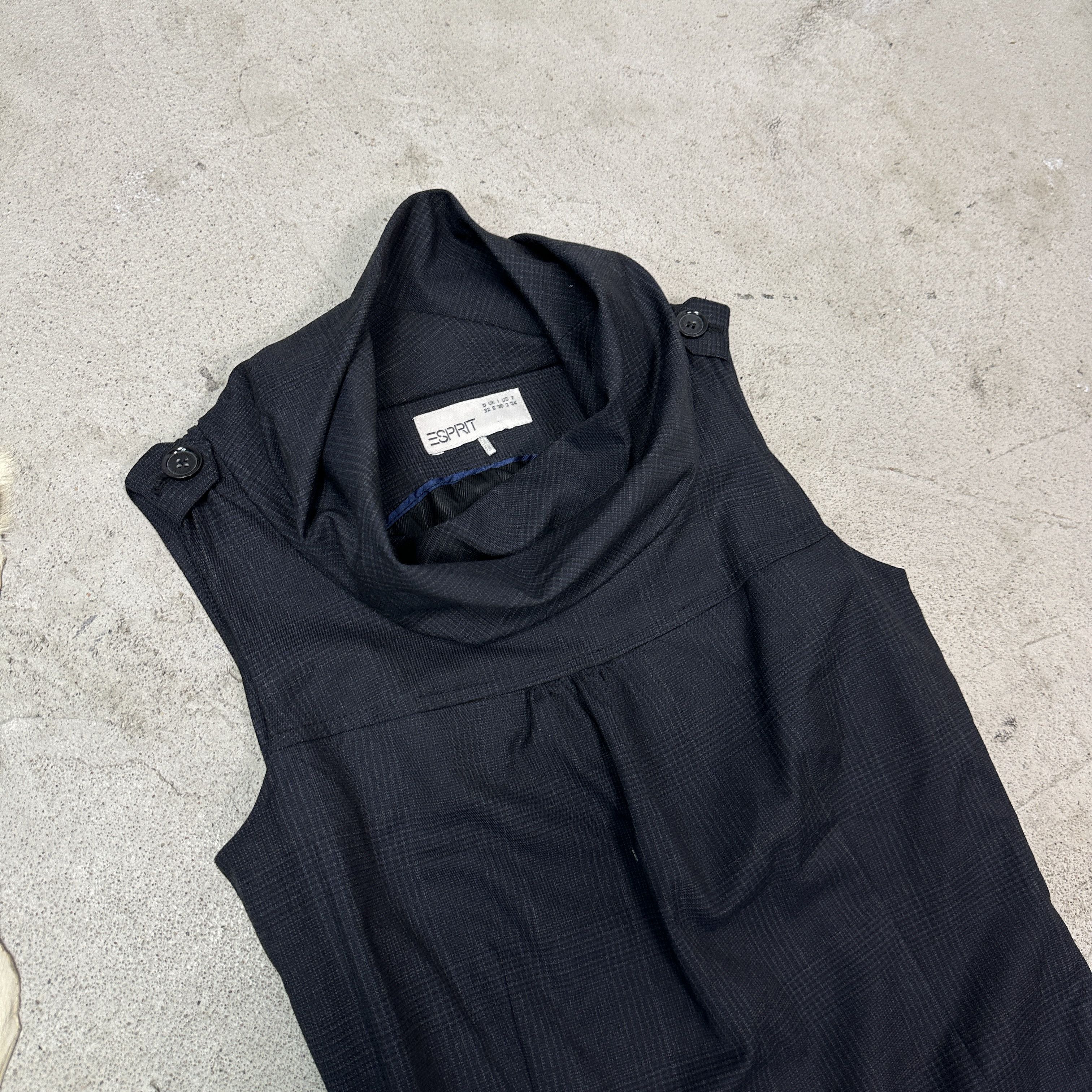 Esprit Vintage Avant Garde Office Siren Big Collar Dress 00s Size S / US 4 / IT 40 - 3 Thumbnail