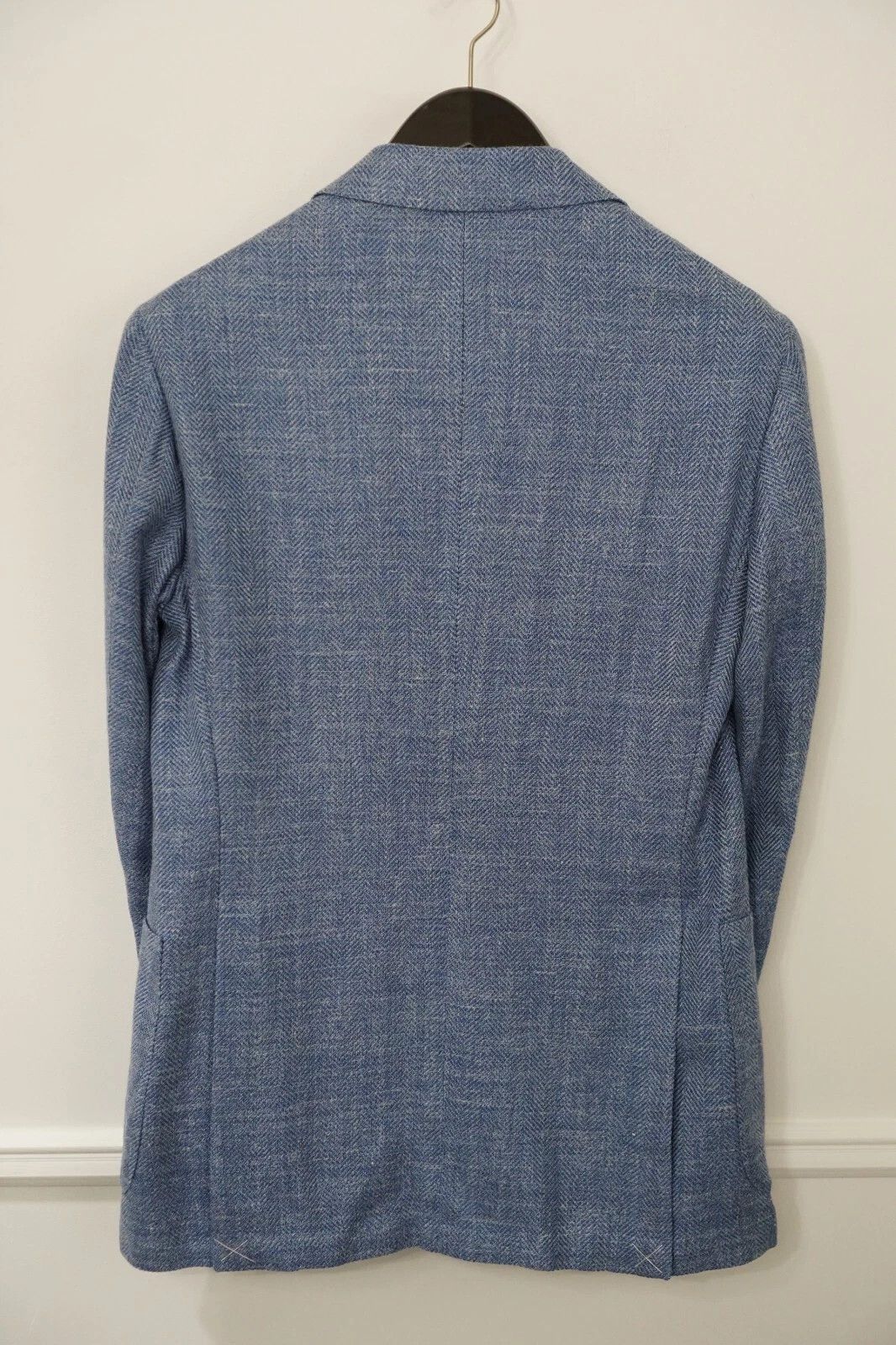 Suitsupply Men Suitsupply Blazer Havana Patch Half Linen Wool Blue US36 Size 36R - 2 Thumbnail