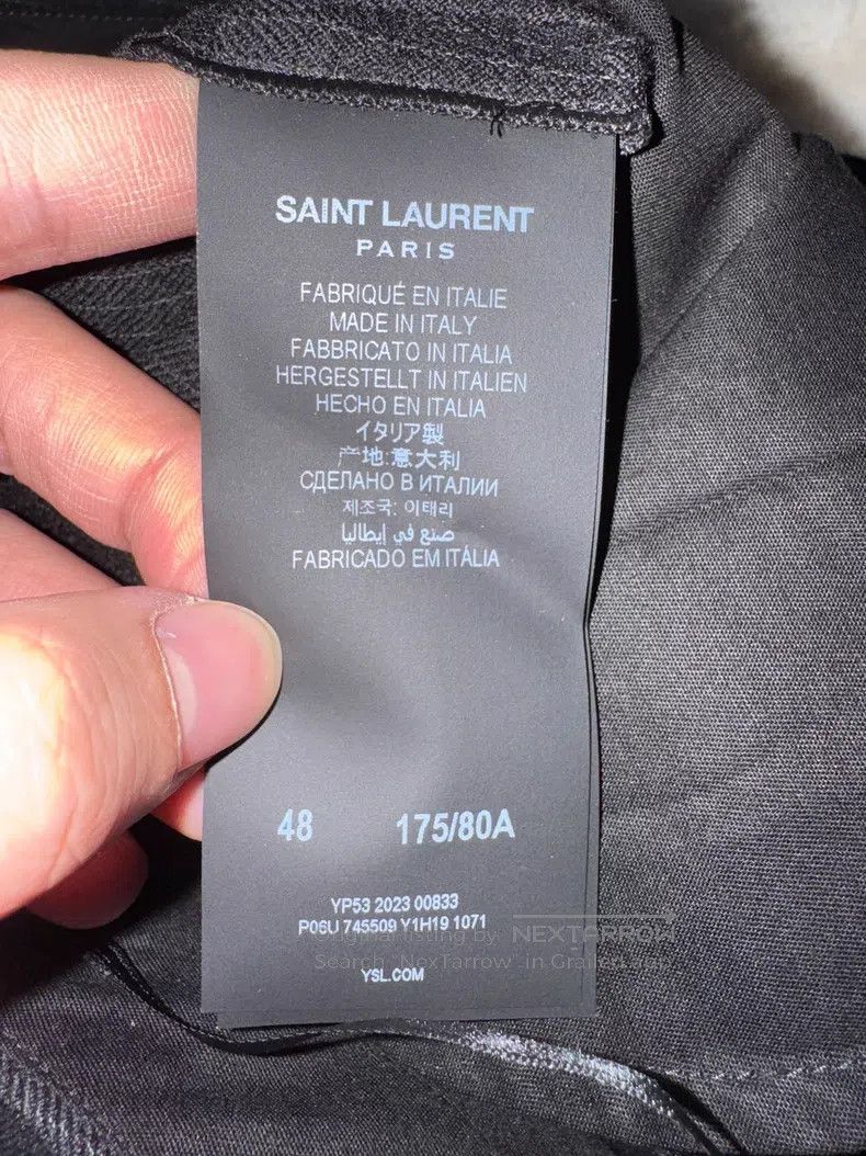 Saint Laurent Paris Saint Laurent Paris Ultra Fine Stripe Wool Trousers Size US 32 / EU 48 - 3 Thumbnail