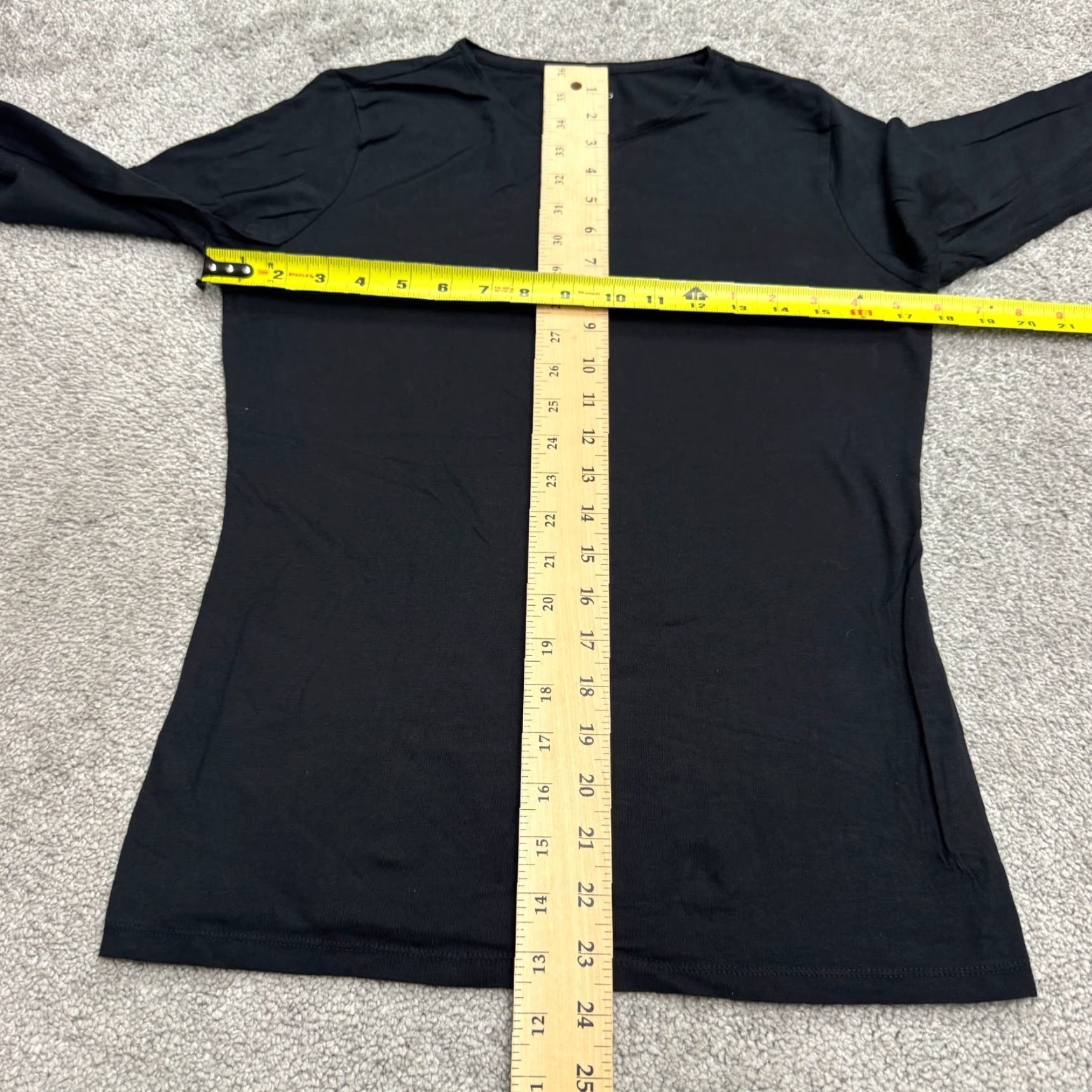 Lands' End Lands' End Basic T-Shirt Womens Small Black Long Sleeve Crew Neck Essential Tee Size S / US 4 / IT 40 - 7 Thumbnail