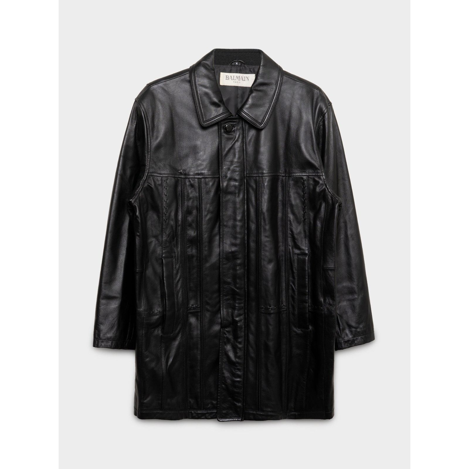 Balmain Leather Lambskin Coat Size US M / EU 48-50 / 2 - 1 Thumbnail