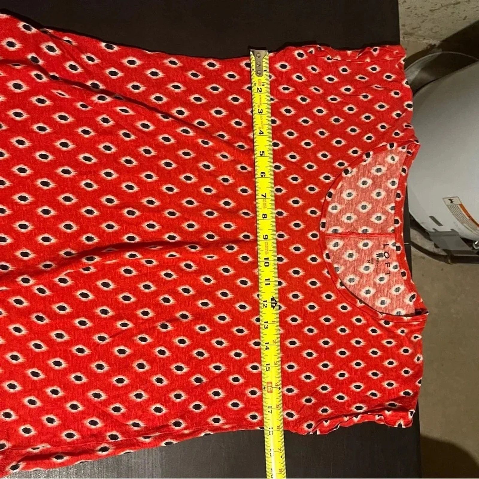 Loft Loft Women's 100% Linen Shirt Size M Red Dot Pattern Size M / US 6-8 / IT 42-44 - 7 Thumbnail