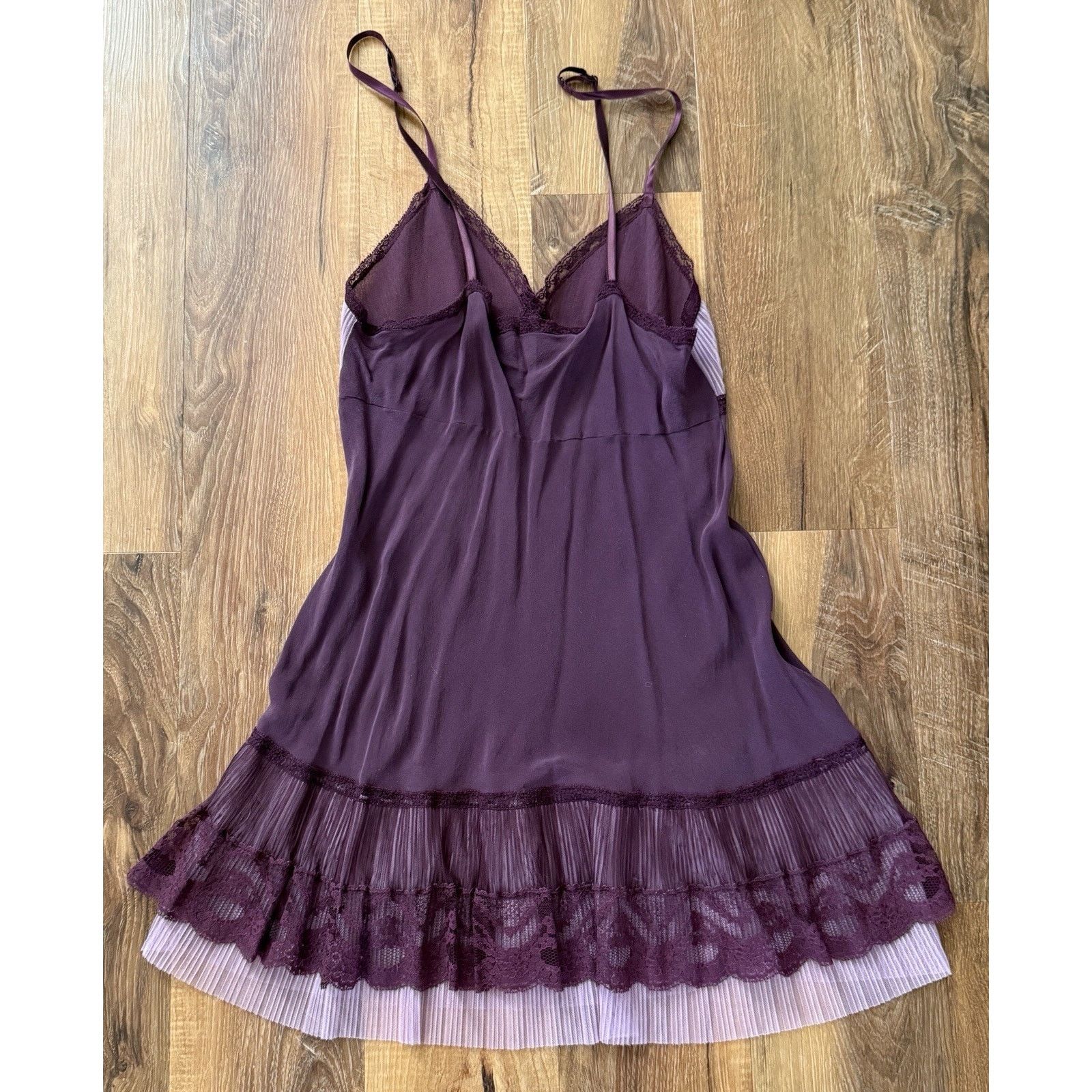 Victoria's Secret Vintage Victoria Secret Silk Nylon Purple Pink Slip Dress Size ONE SIZE - 3 Thumbnail