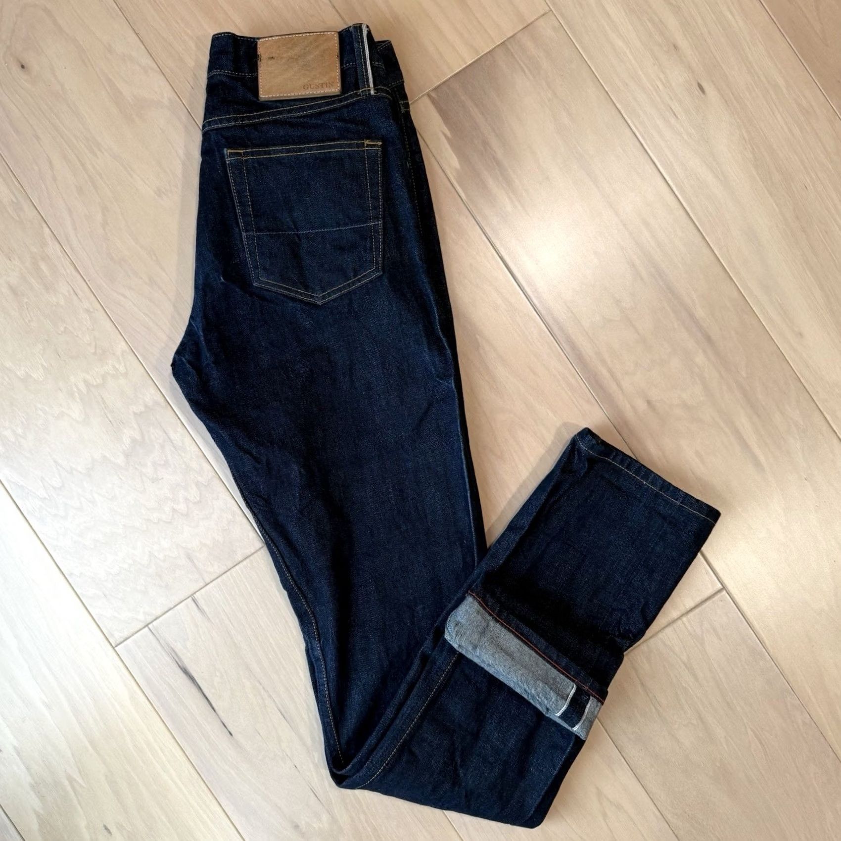 Gustin Gustin Jeans Mens 29 Blue Selvedge Dark Wash Slim Denim Minimalist Made USA Size US 29 - 2 Thumbnail