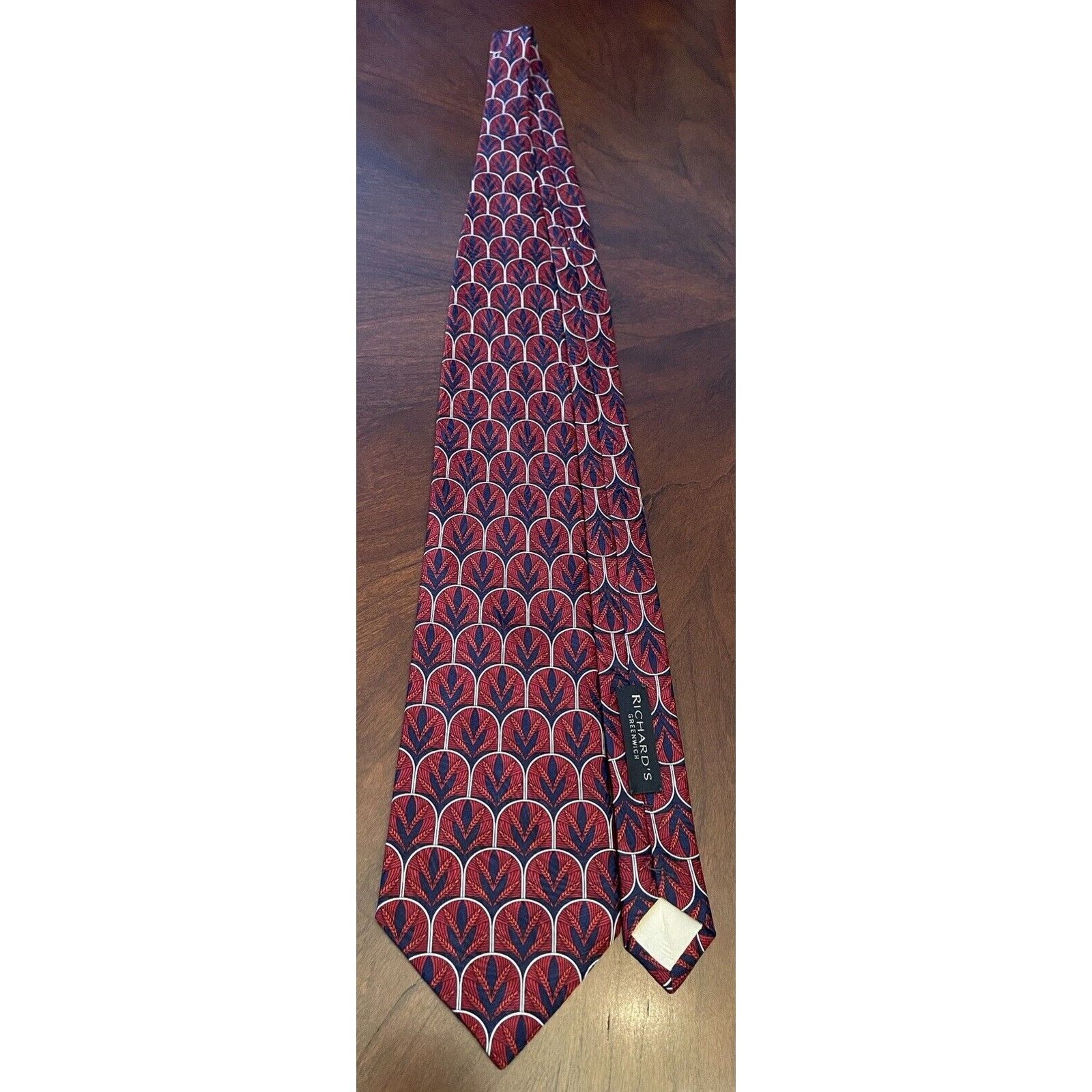 & Other Stories Fumagalli’s Red Blue 100% Silk Men’s Neck Tie Made In Spain Size ONE SIZE - 3 Thumbnail