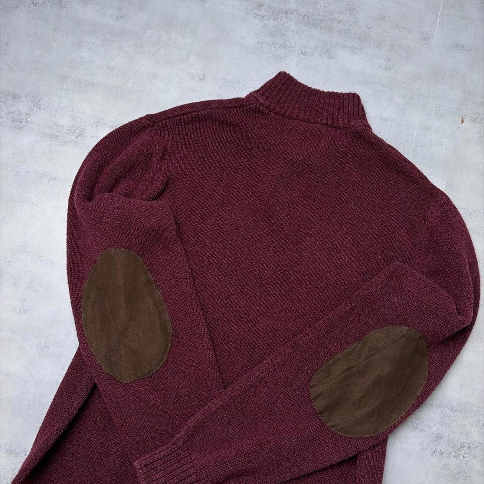Chaps Y2K Chaps Ralph Lauren Knit Leather Patch Button Up Sweater Size US M / EU 48-50 / 2 - 8 Thumbnail