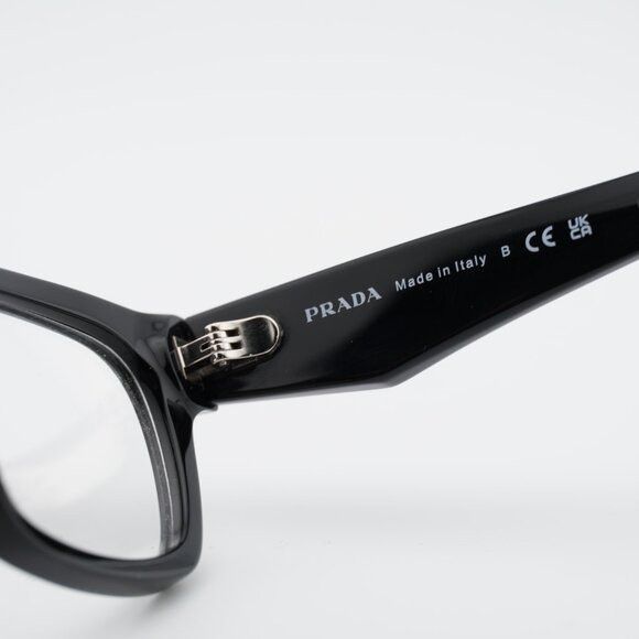 Prada Prada PRB01V 16K1O1 Eyeglasses Shiny Black 54mm Cat Eye Size ONE SIZE - 7 Thumbnail