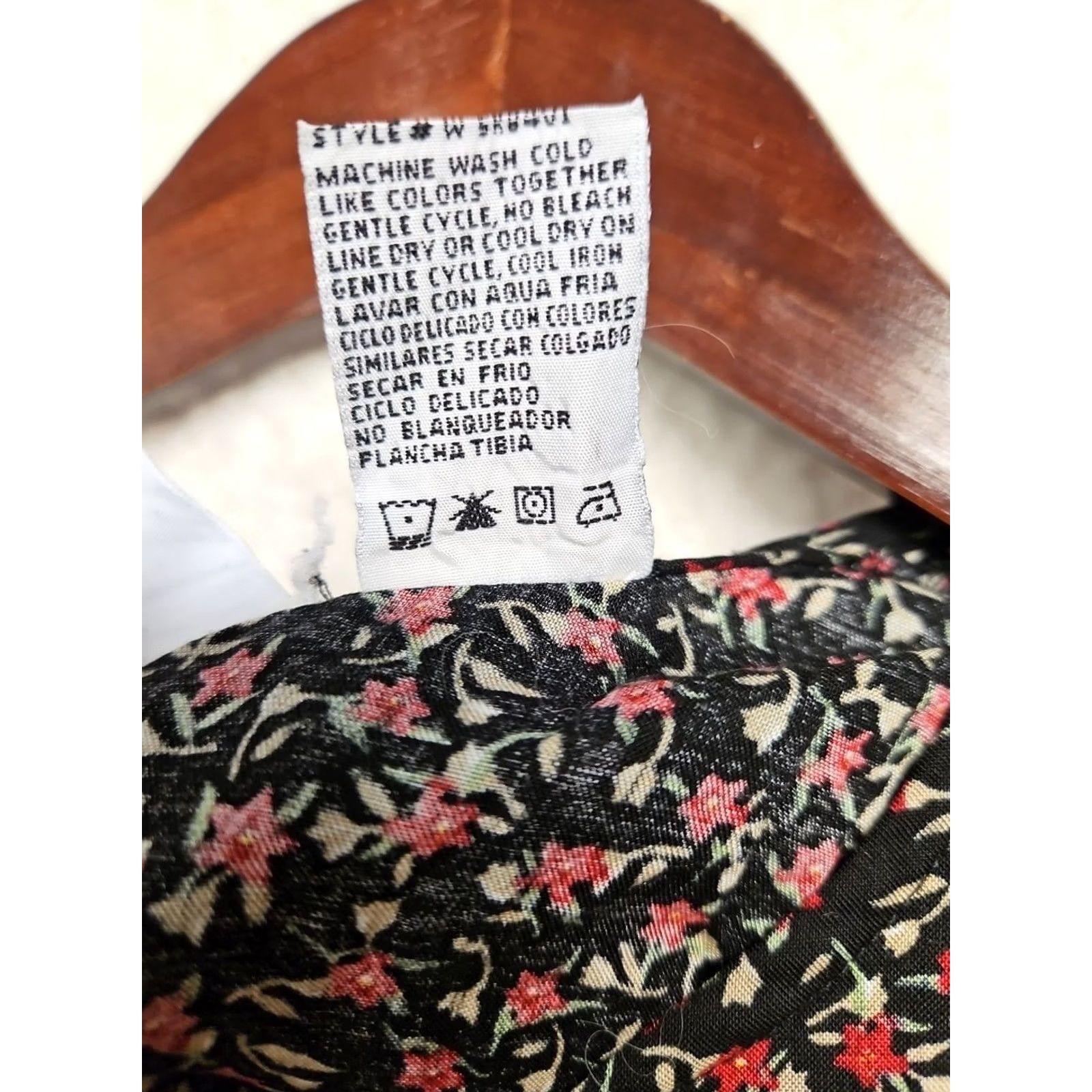 Vintage Carolina Floral Midi Dress Womens 10 Black Pink Sleeveless Cottagecore Casual Easy Relaxed Silhouette Size L / US 10 / IT 46 - 6 Thumbnail