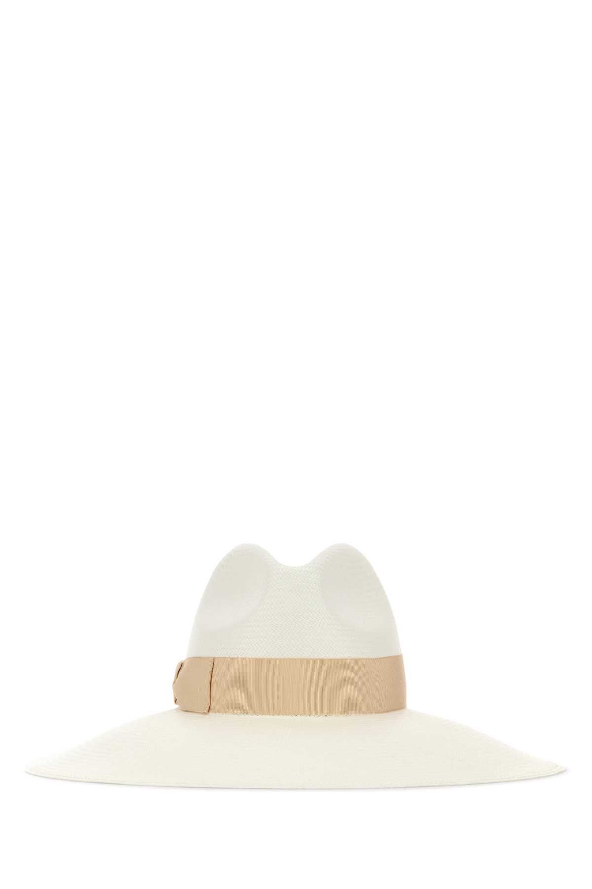 Borsalino White Straw Sophie Panama Hat Size ONE SIZE - 1 Thumbnail