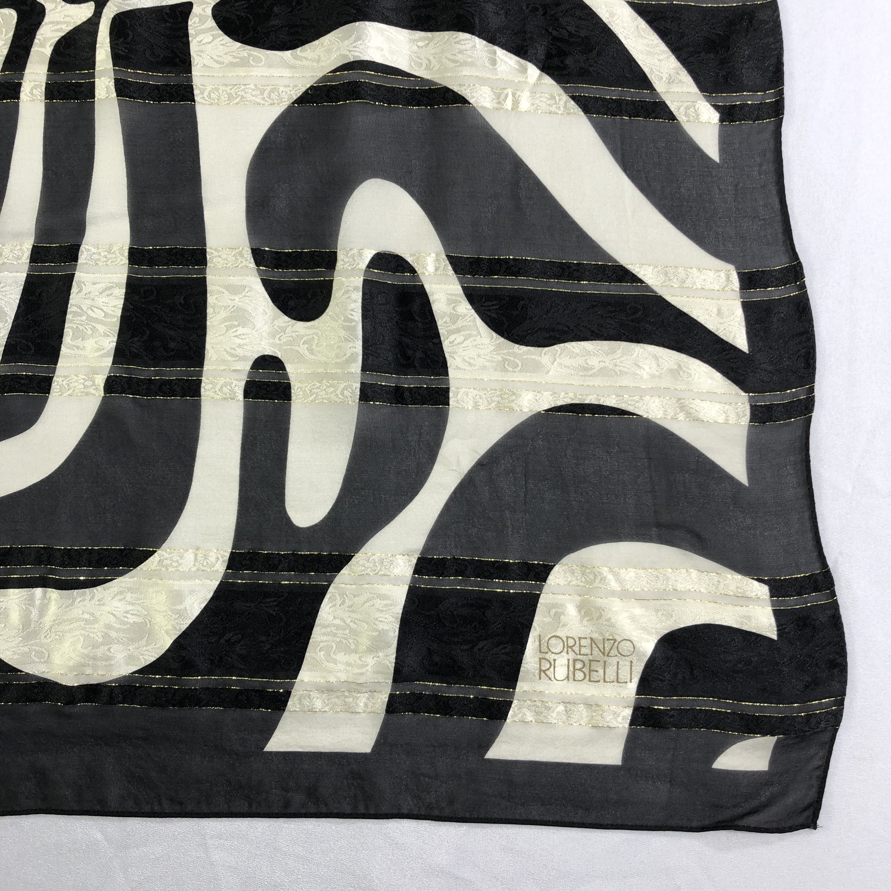 Vintage Vintage Lorenzo Rubelli Silk Scarf Size ONE SIZE - 3 Thumbnail