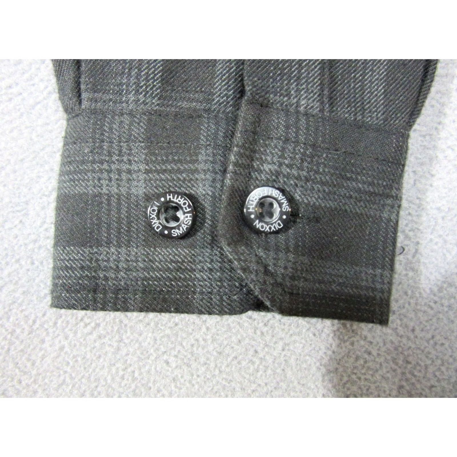 Vintage Dixxon Flannel Shirt Womens Medium Gray Black Plaid Fist Long Sleeve Button-Up Pockets Size M / US 6-8 / IT 42-44 - 3 Thumbnail